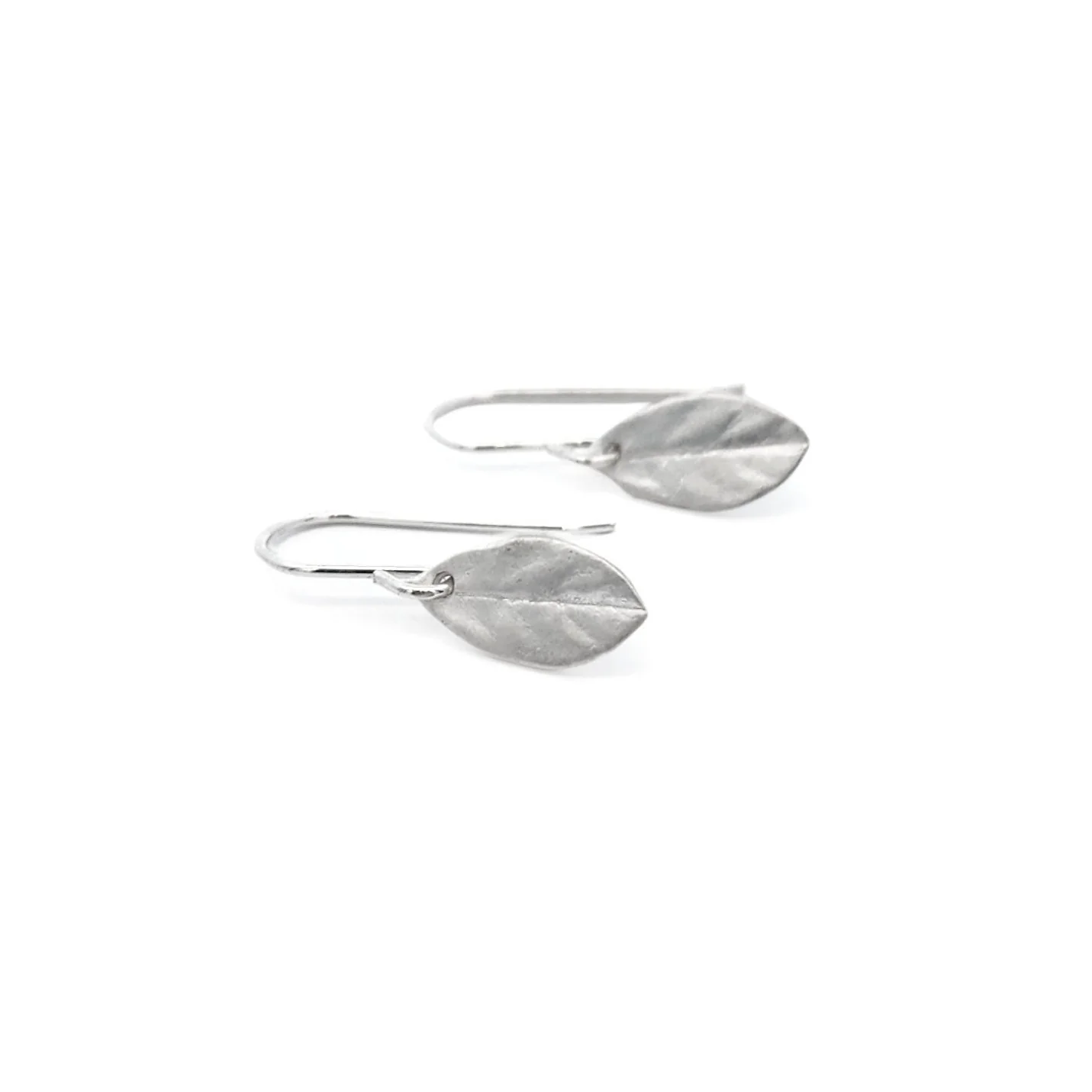 Sterling Silver Tiny Leaf Petal Earrings - Image 2