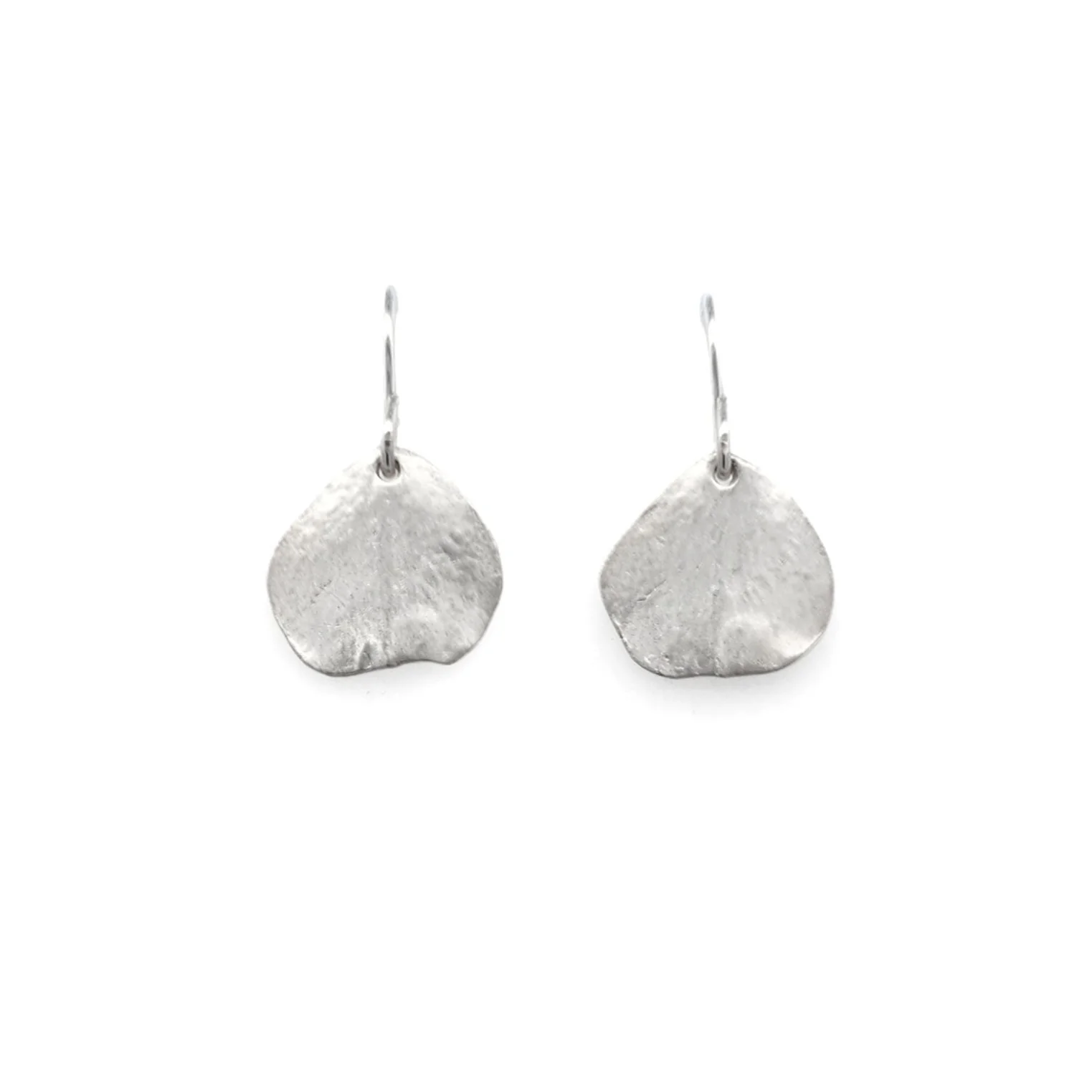 Sterling Silver Tiny Rose Petal Earrings - Image 2