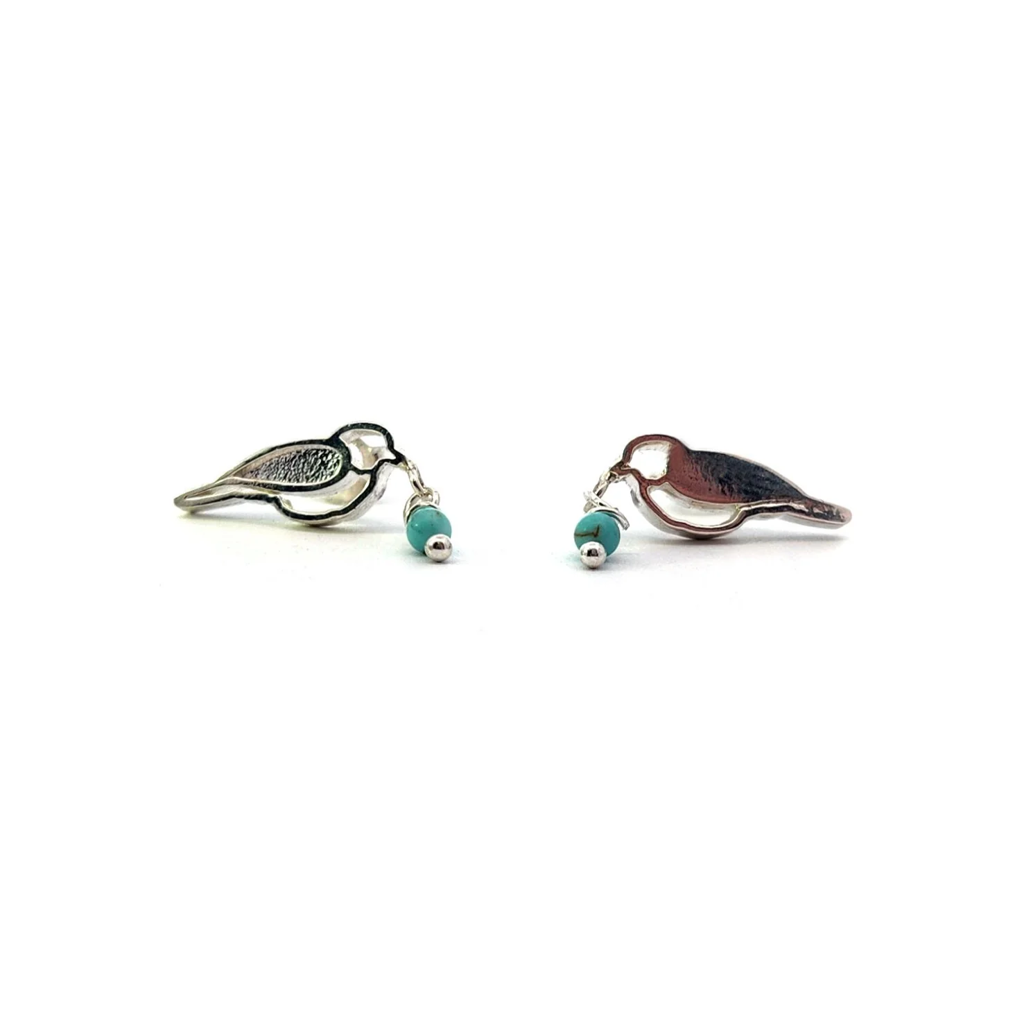 Sterling Silver Turquoise Bird Studs - Image 2