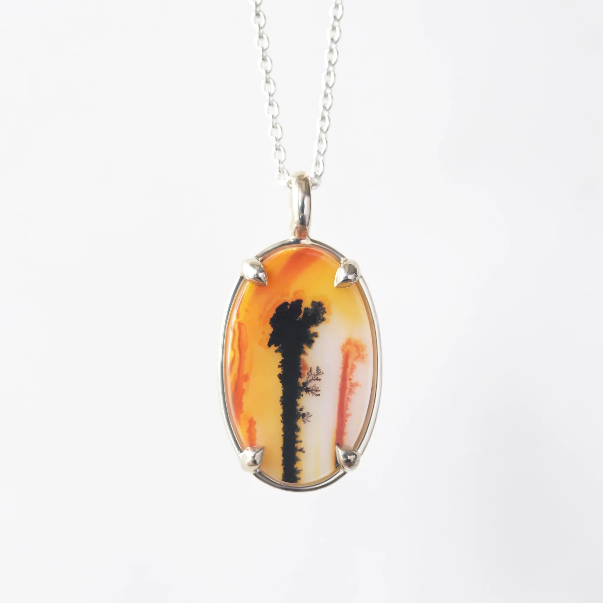 Sunset Dendritic Agate Pendant - Image 3