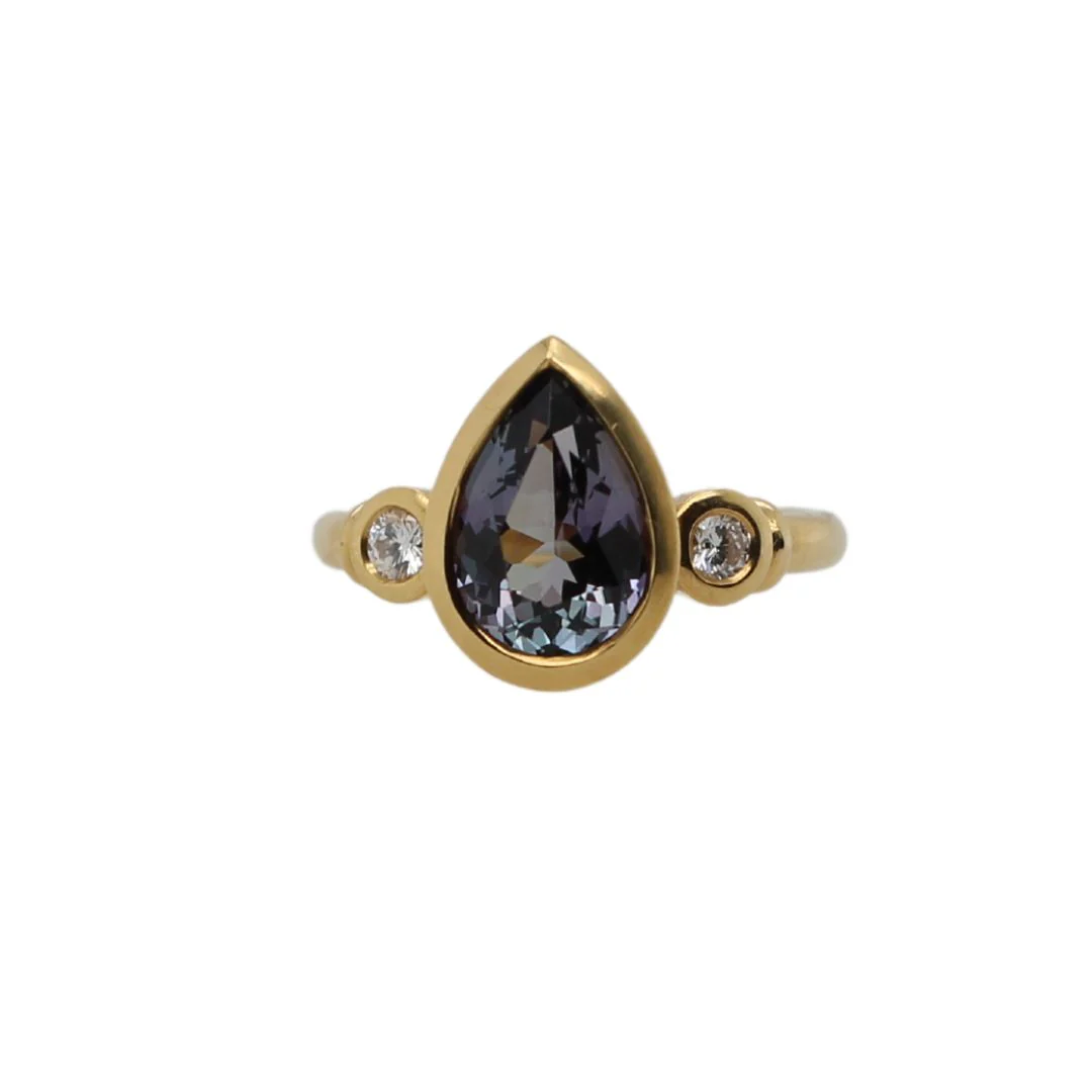 22k Yellow Gold Engagement Ring with 2.97ct Tanzanite and Accent Diamonds - Image 7