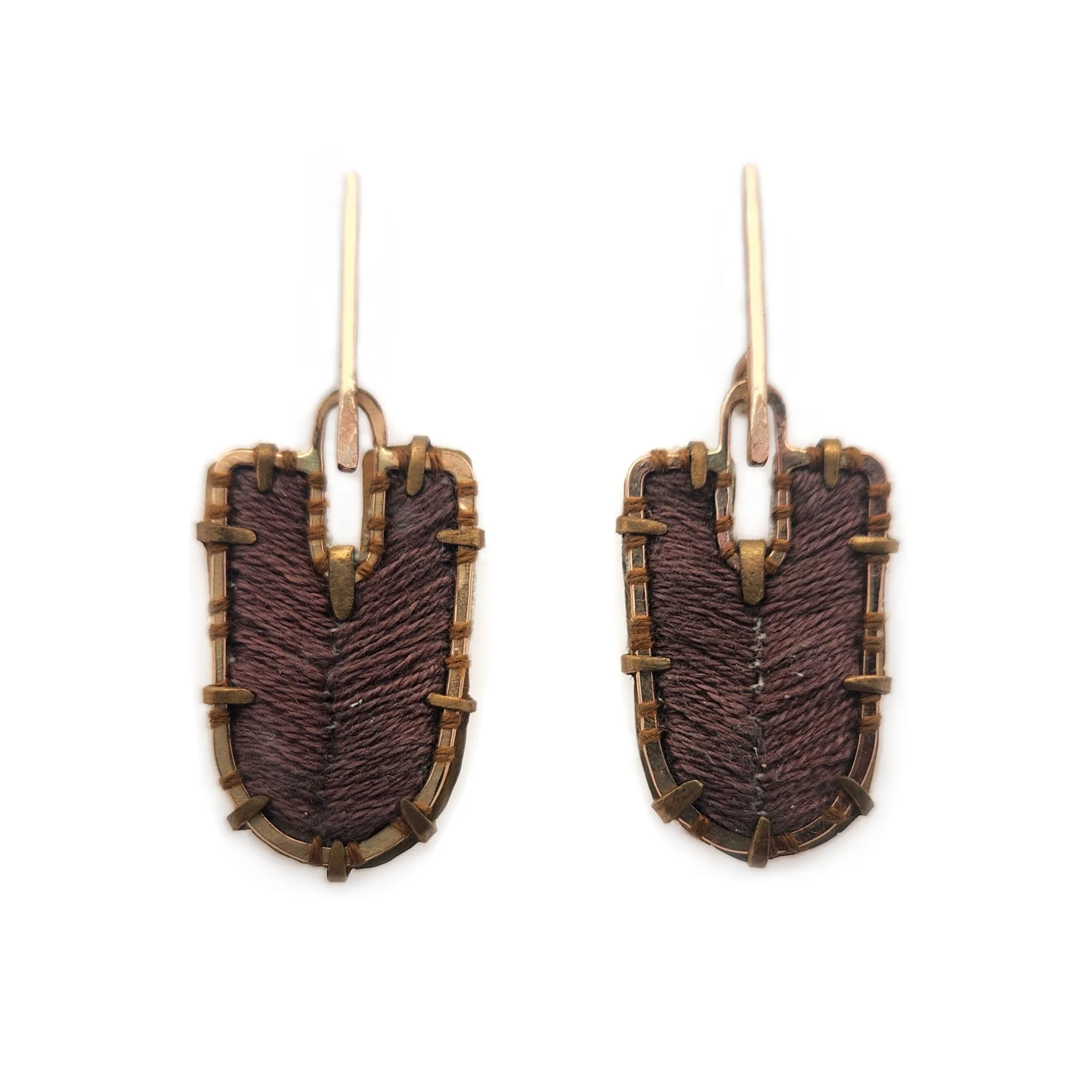Textile Fabric Mauve Earrings - Image 2
