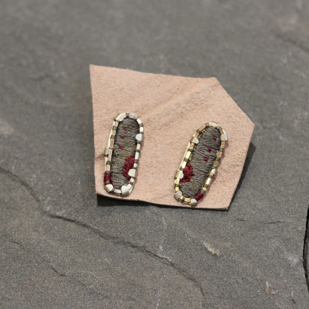 Textile Fabric Small Oval Studs - Image 2