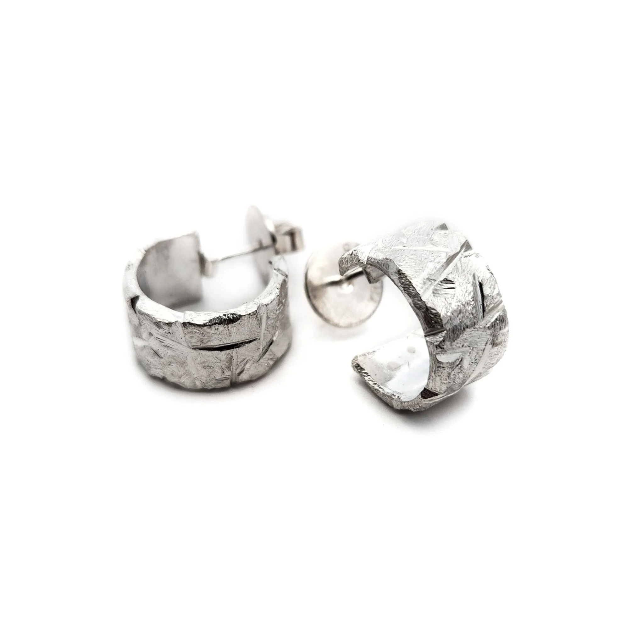 Textured Hoop Cuff Earrings - Image 2