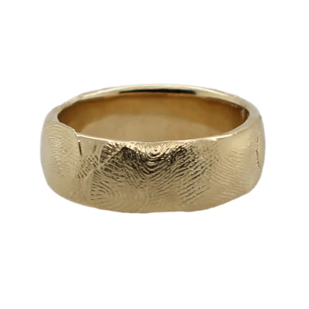 Impressiones Digitorum - 10k Yellow Fingerprint Textured Band - Image 5