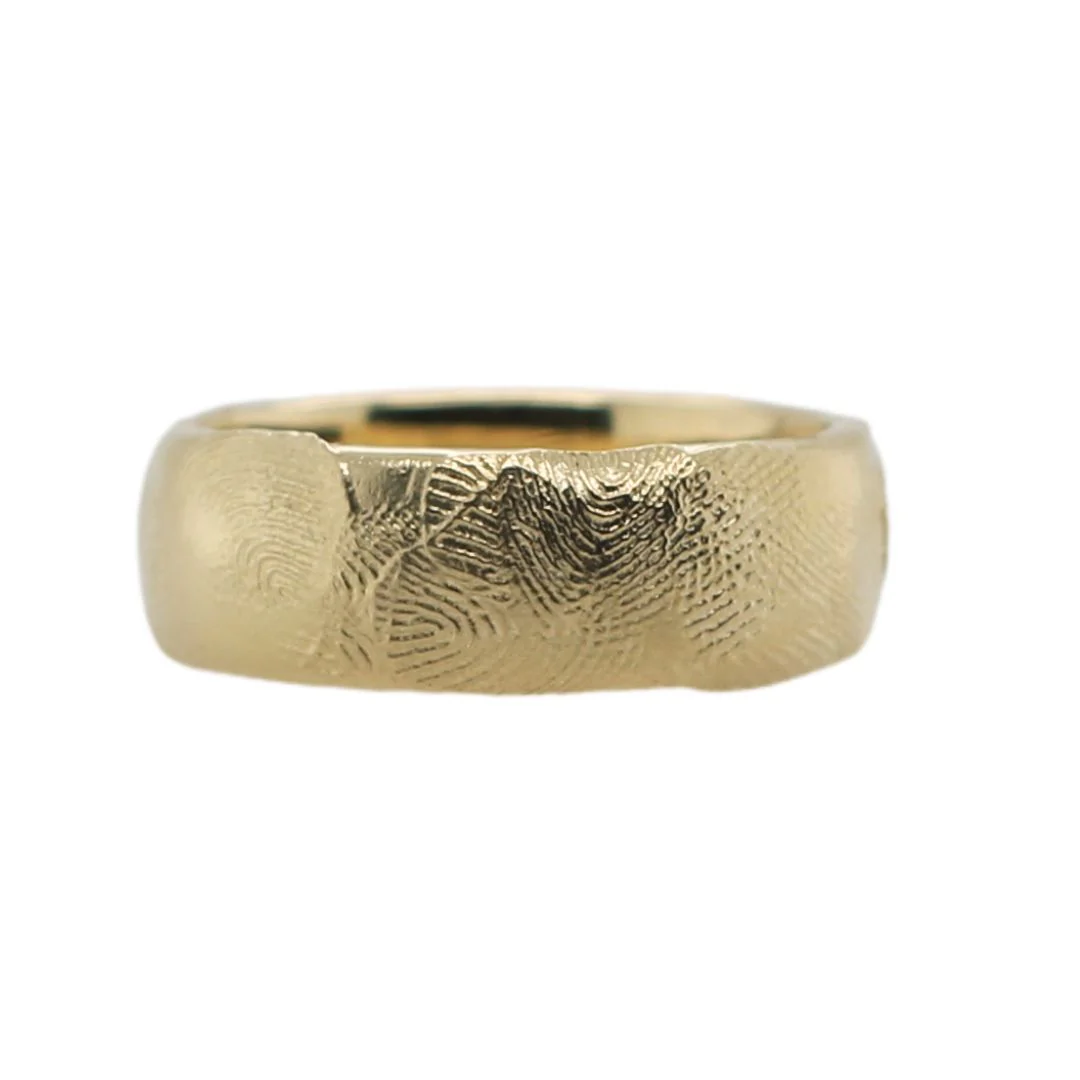 Impressiones Digitorum - 10k Yellow Fingerprint Textured Band - Image 6