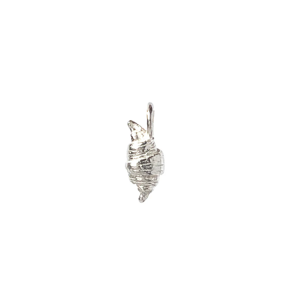Tiny Silver Croissant Charm