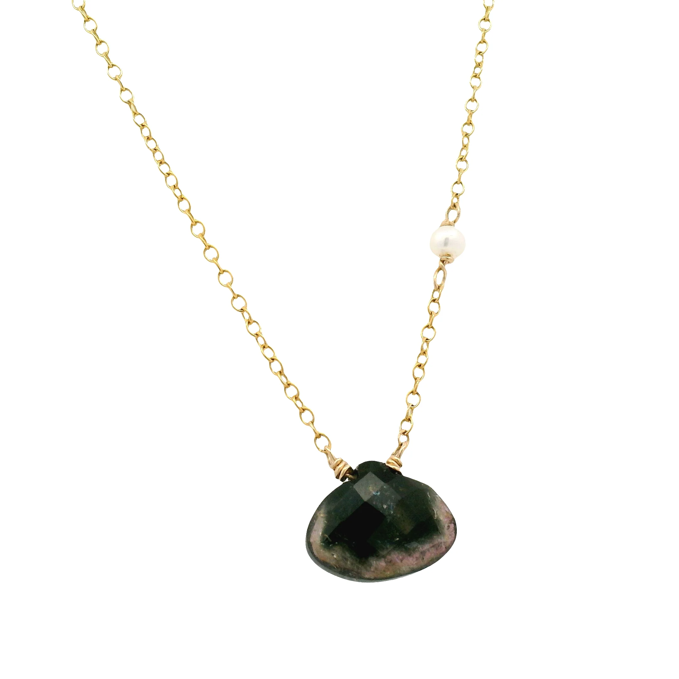 Tourmaline Necklace with Pearl Accent - Image 2