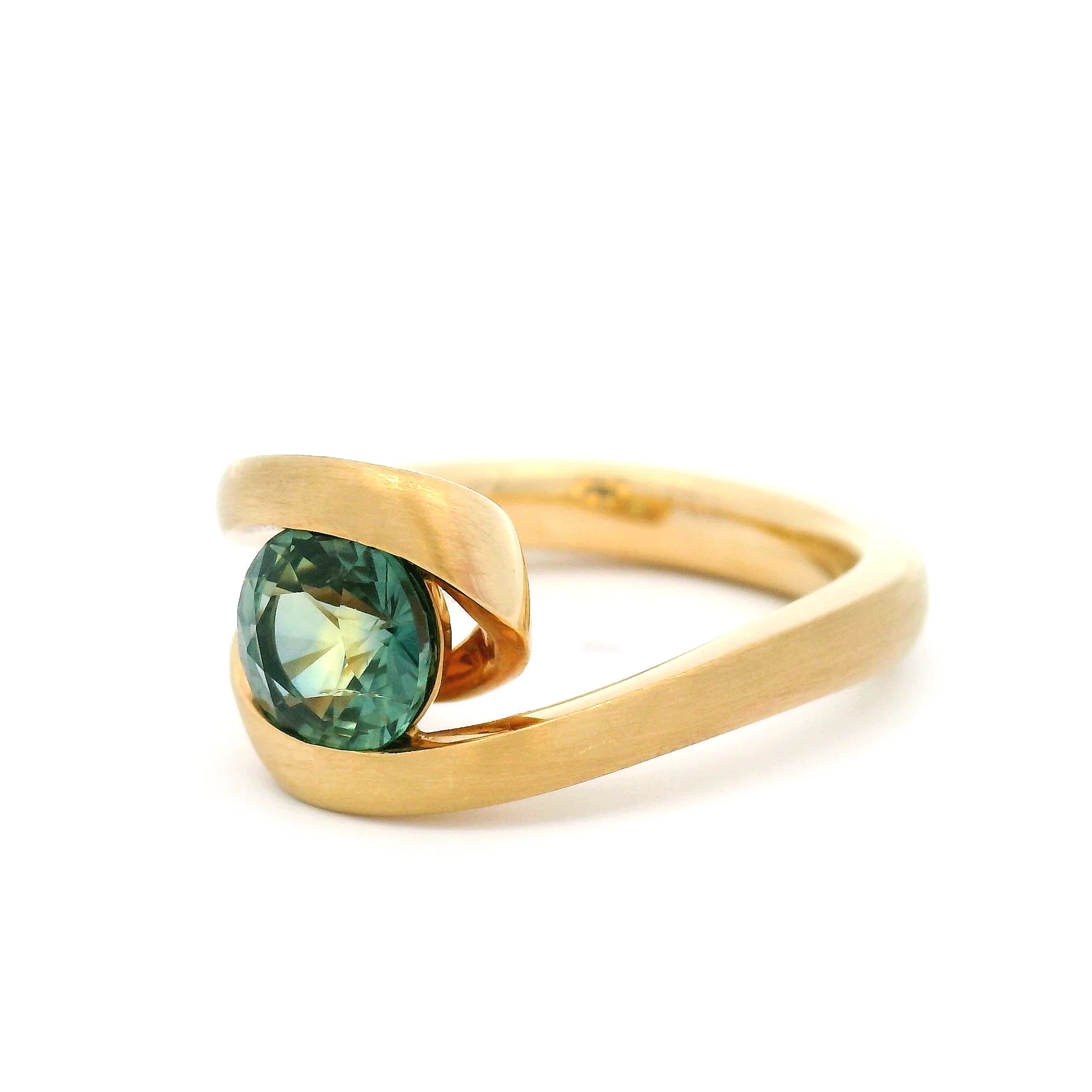 Transcendent Teal Ring - 14k Yellow Solitaire with 1.44ct Teal Sapphire - Image 2