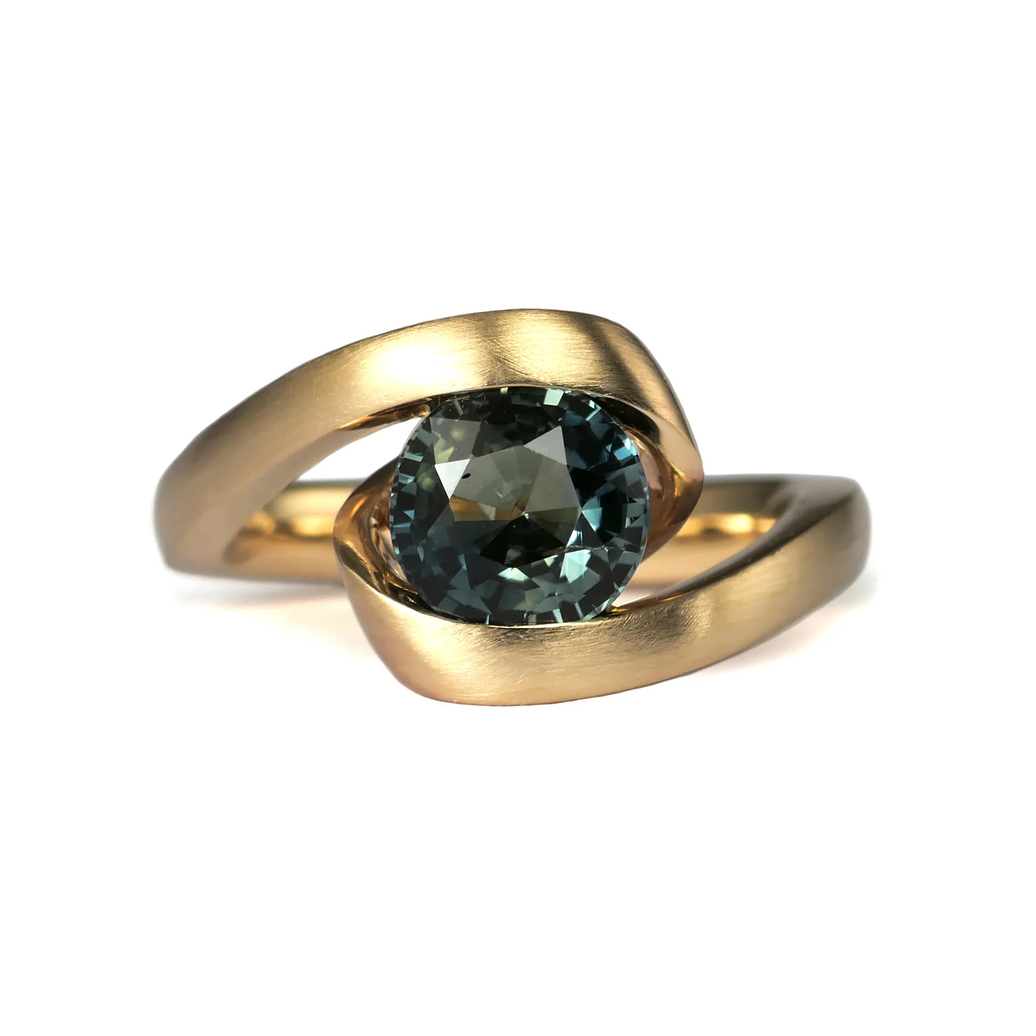 Transcendent Teal Ring - 14k Yellow Solitaire with 1.44ct Teal Sapphire - Image 3
