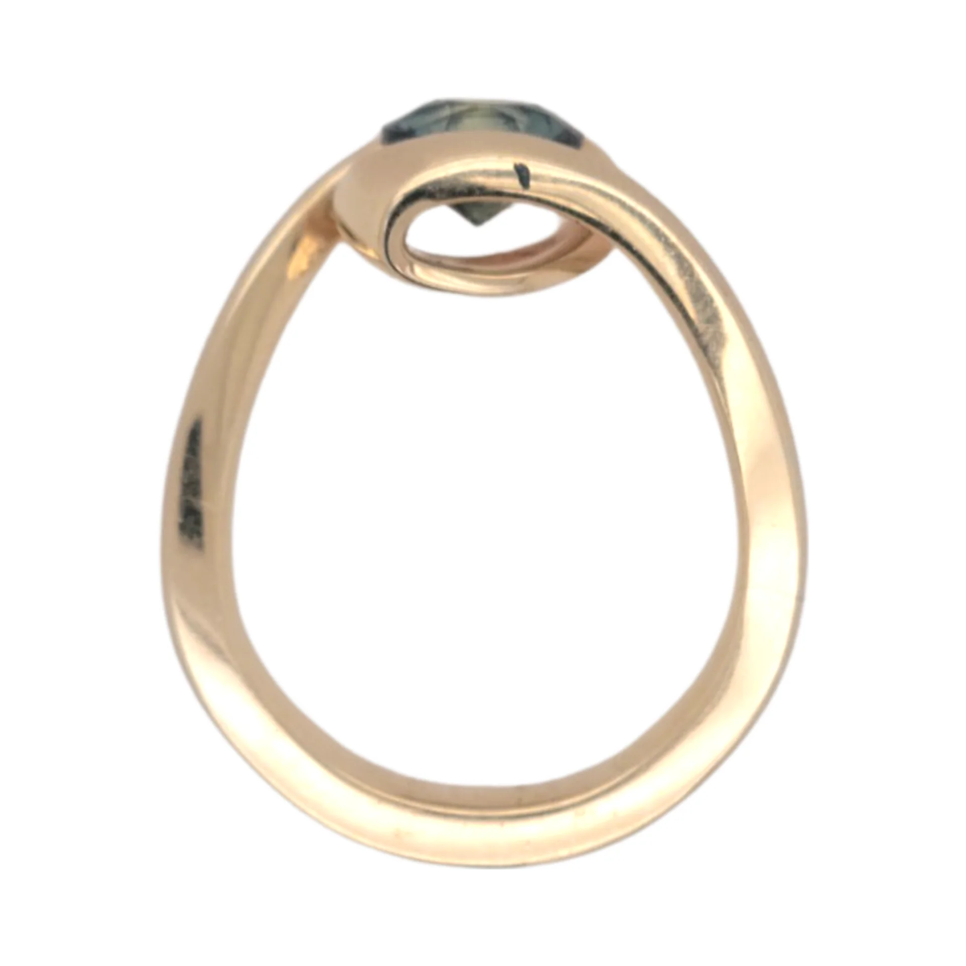 Transcendent Teal Ring - 14k Yellow Solitaire with 1.44ct Teal Sapphire - Image 5