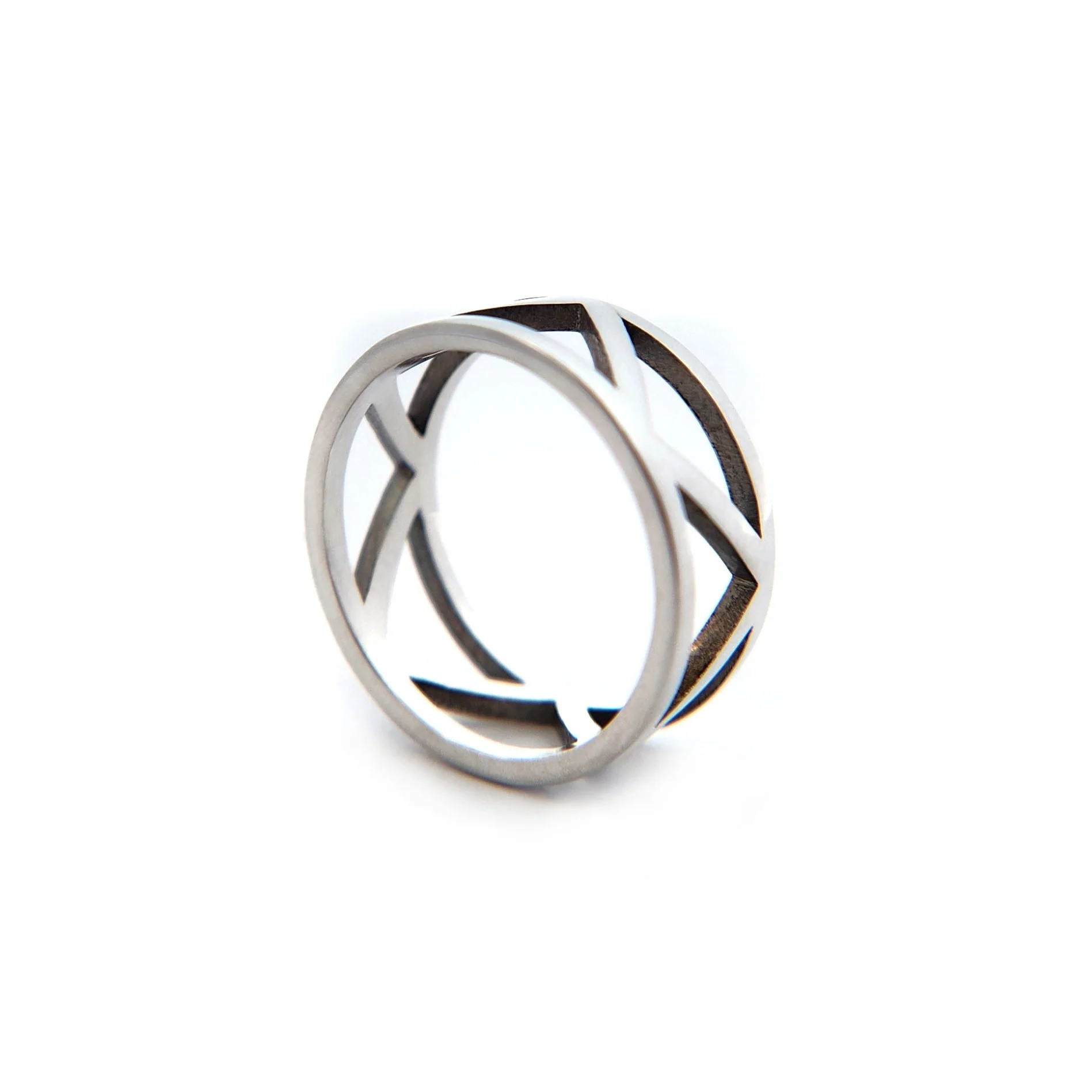 Triangle Pattern Eternity Ring - Image 2