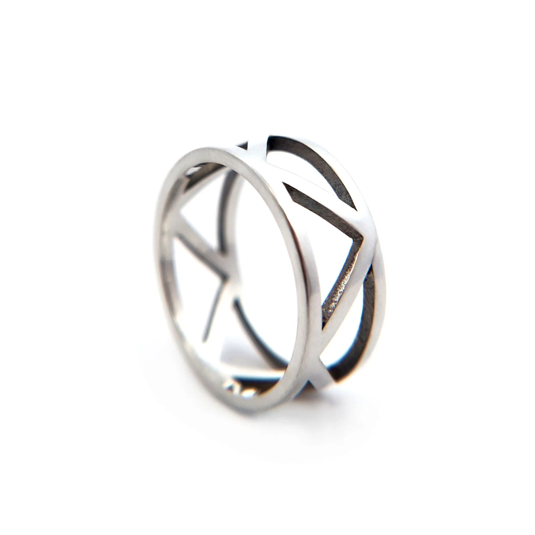 Triangle Pattern Eternity Ring - Image 3