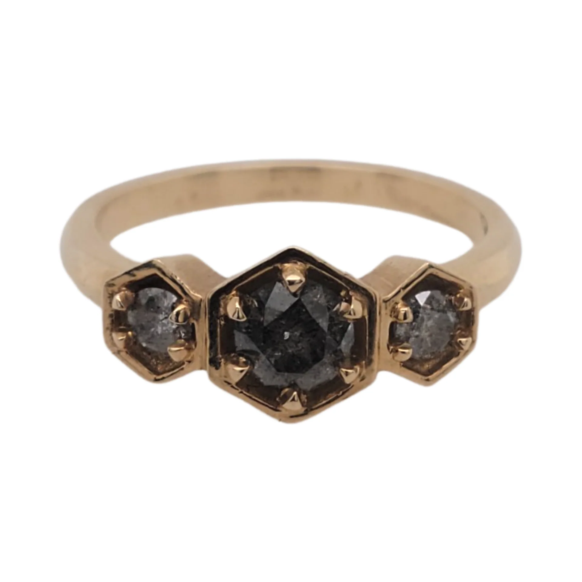 Triple Hex Diamond Ring