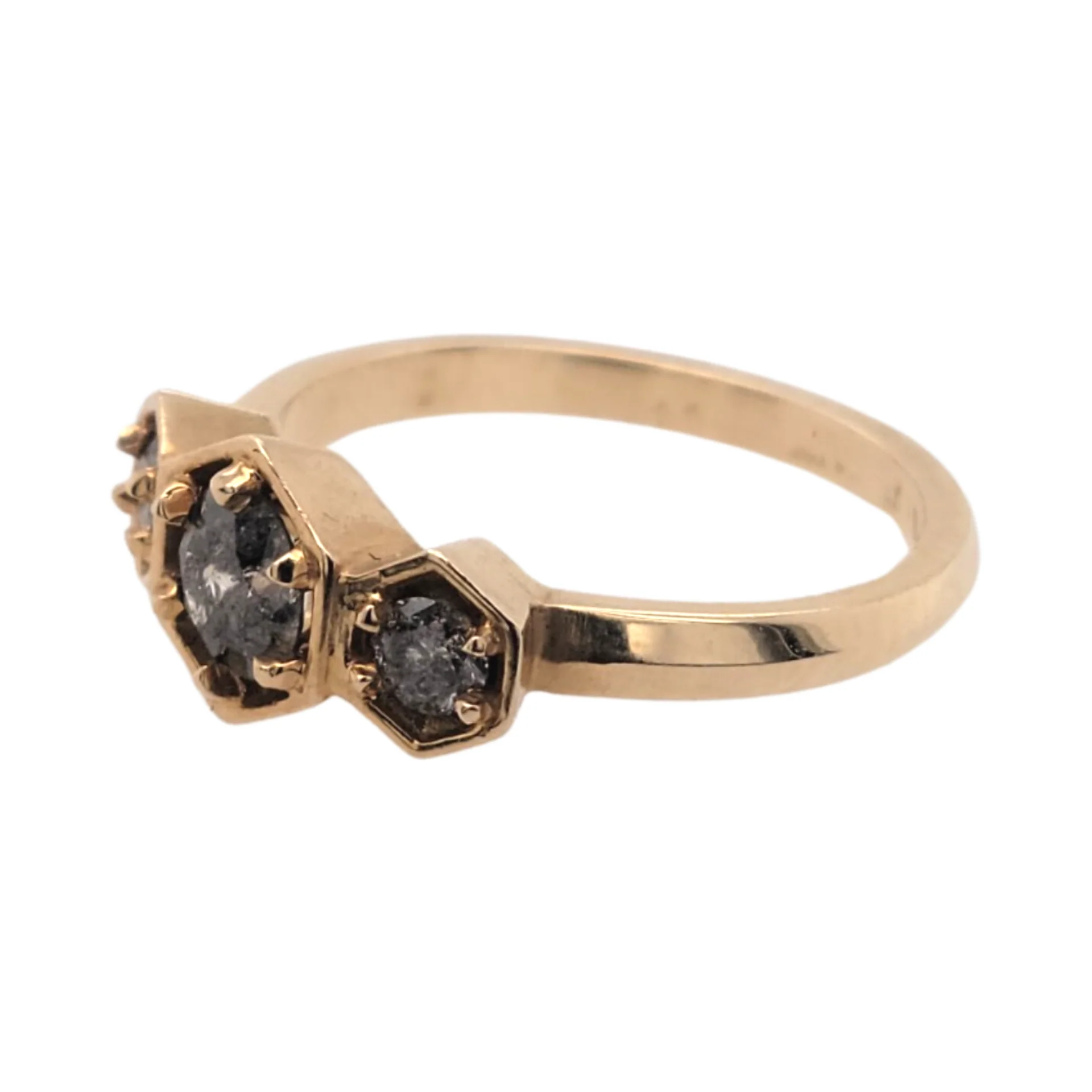 Triple Hex Diamond Ring - Image 2