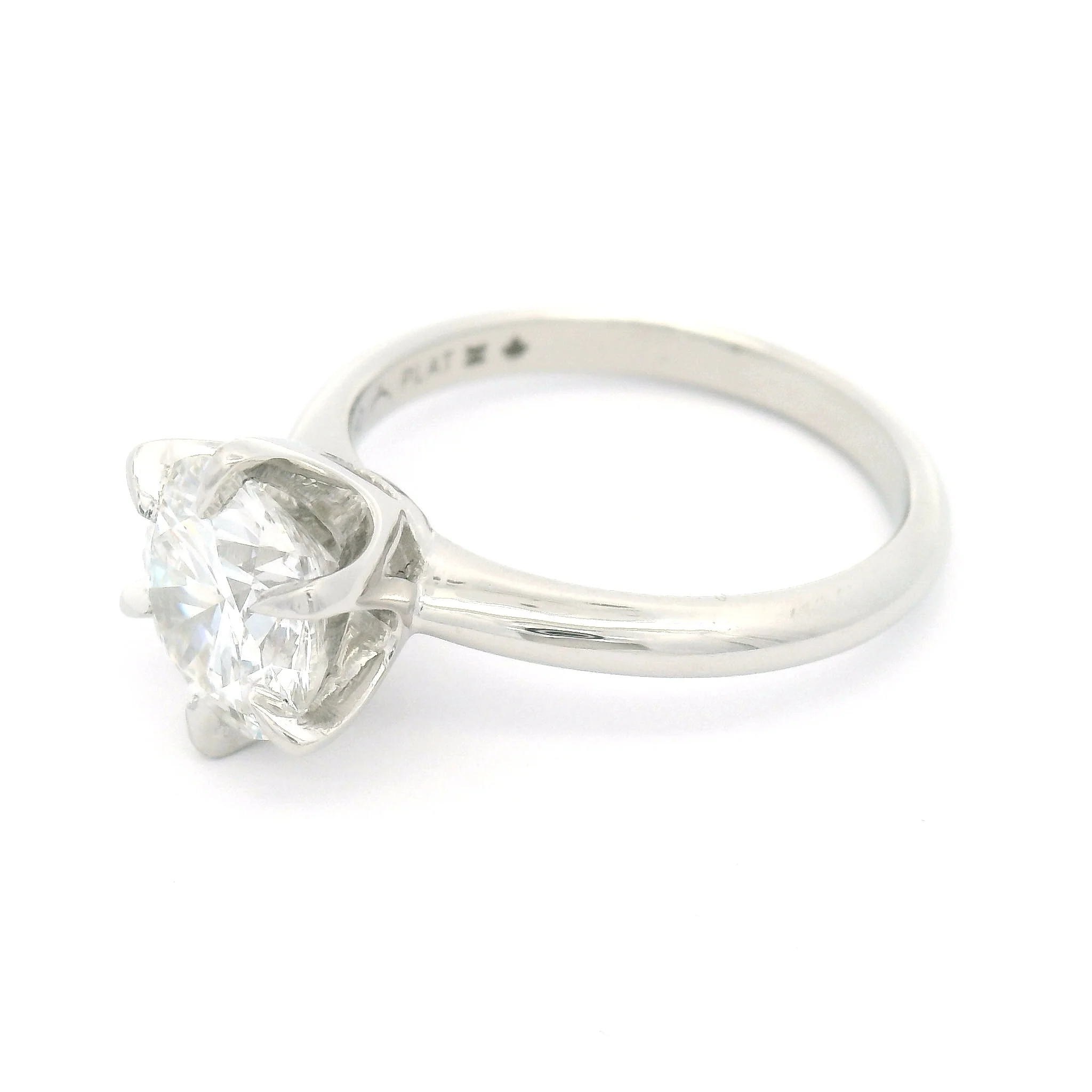 Platinum Six-Claw Solitaire with 2.01ct Lab-Grown Round Brilliant Cut Diamond - Image 3