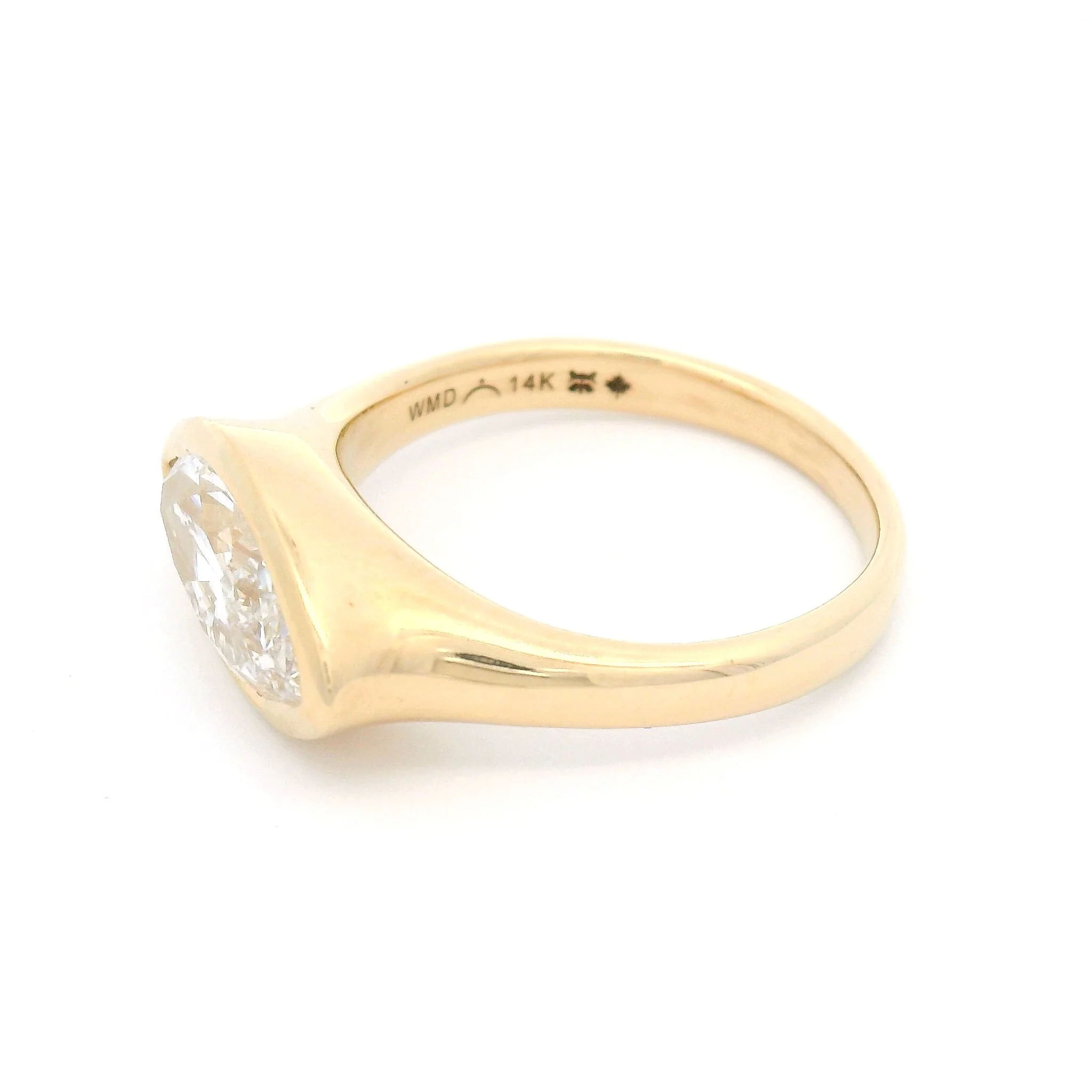 14k Yellow Bezel-Set Solitaire with 2.02ct Lab-Grown Marquise Diamond - Image 3