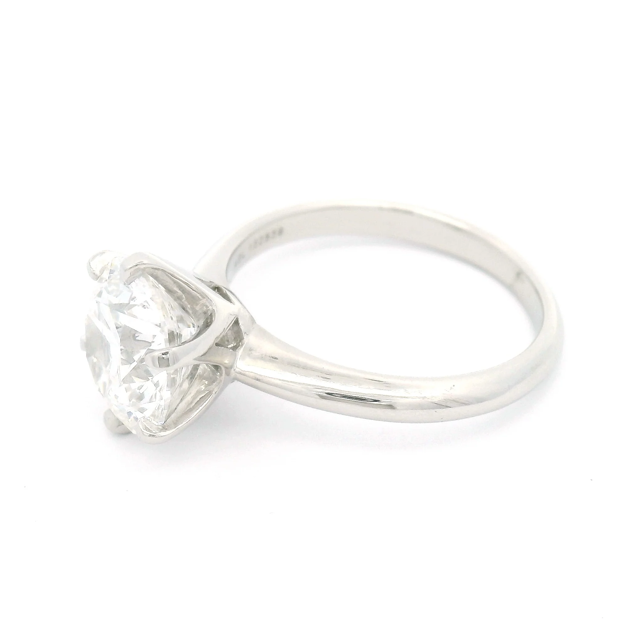 Platinum Six-Claw Solitaire with 3.03ct Lab-Grown Round Brilliant Cut Diamond - Image 3