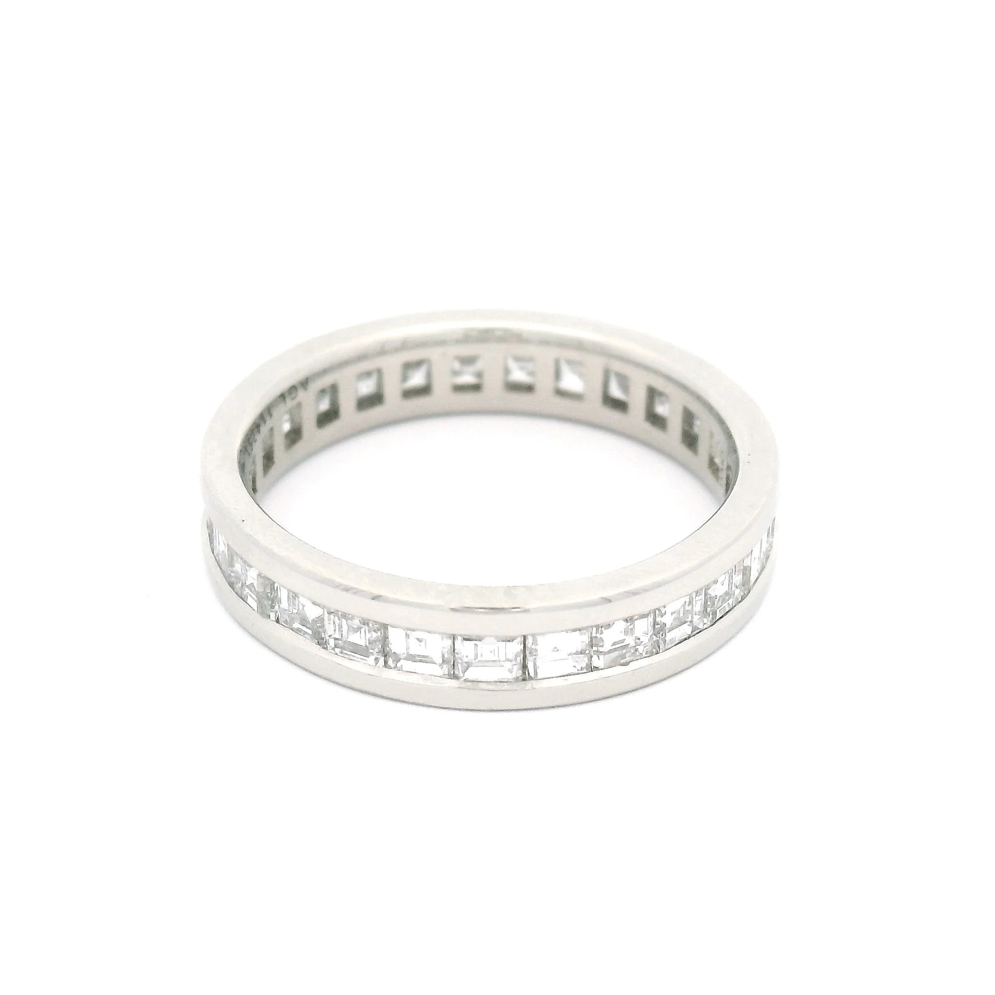 Platinum Channel-Set Eternity Band with 1.35cts Lab-Grown Square Diamonds - Image 2