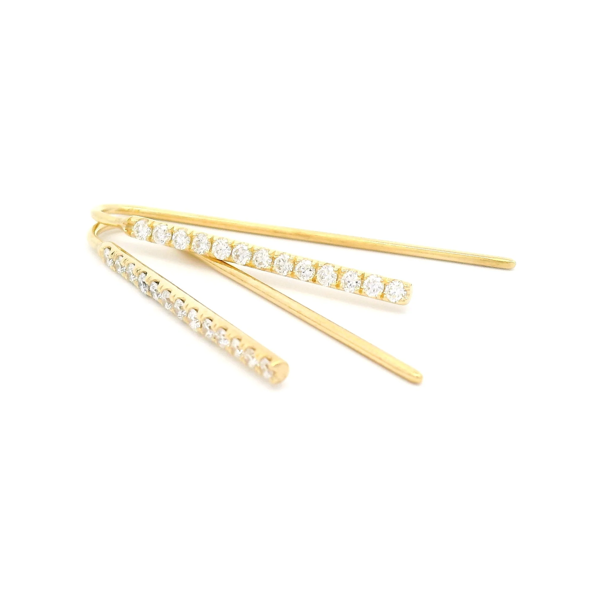 18k Yellow Drop Earrings with 0.46cts Natural Diamonds - Image 3