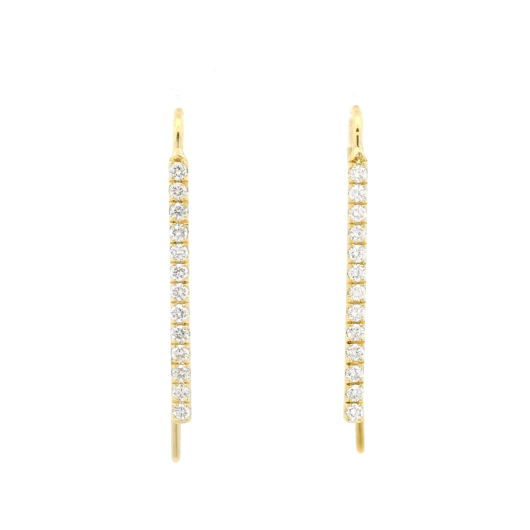 18k Yellow Drop Earrings with 0.46cts Natural Diamonds - Image 4