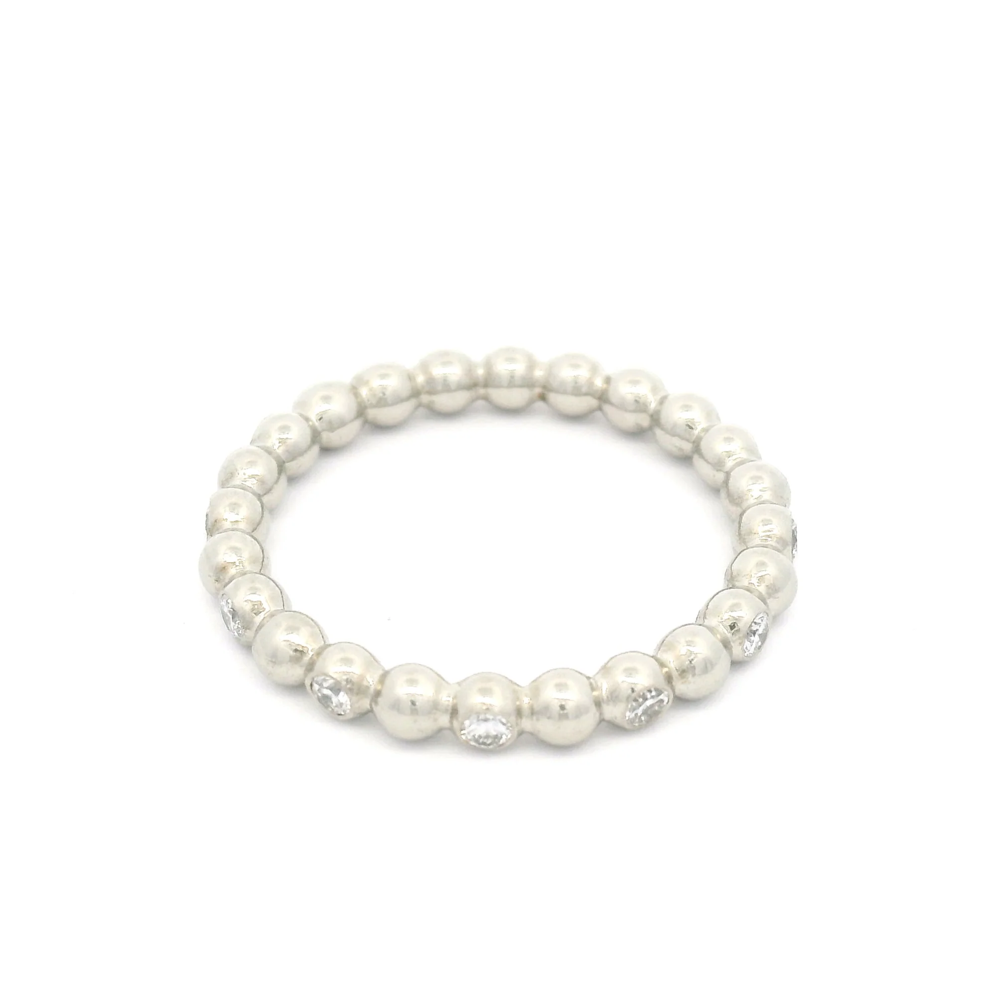 14k White Ball Eternity Band with 0.26cts Diamonds - Image 2