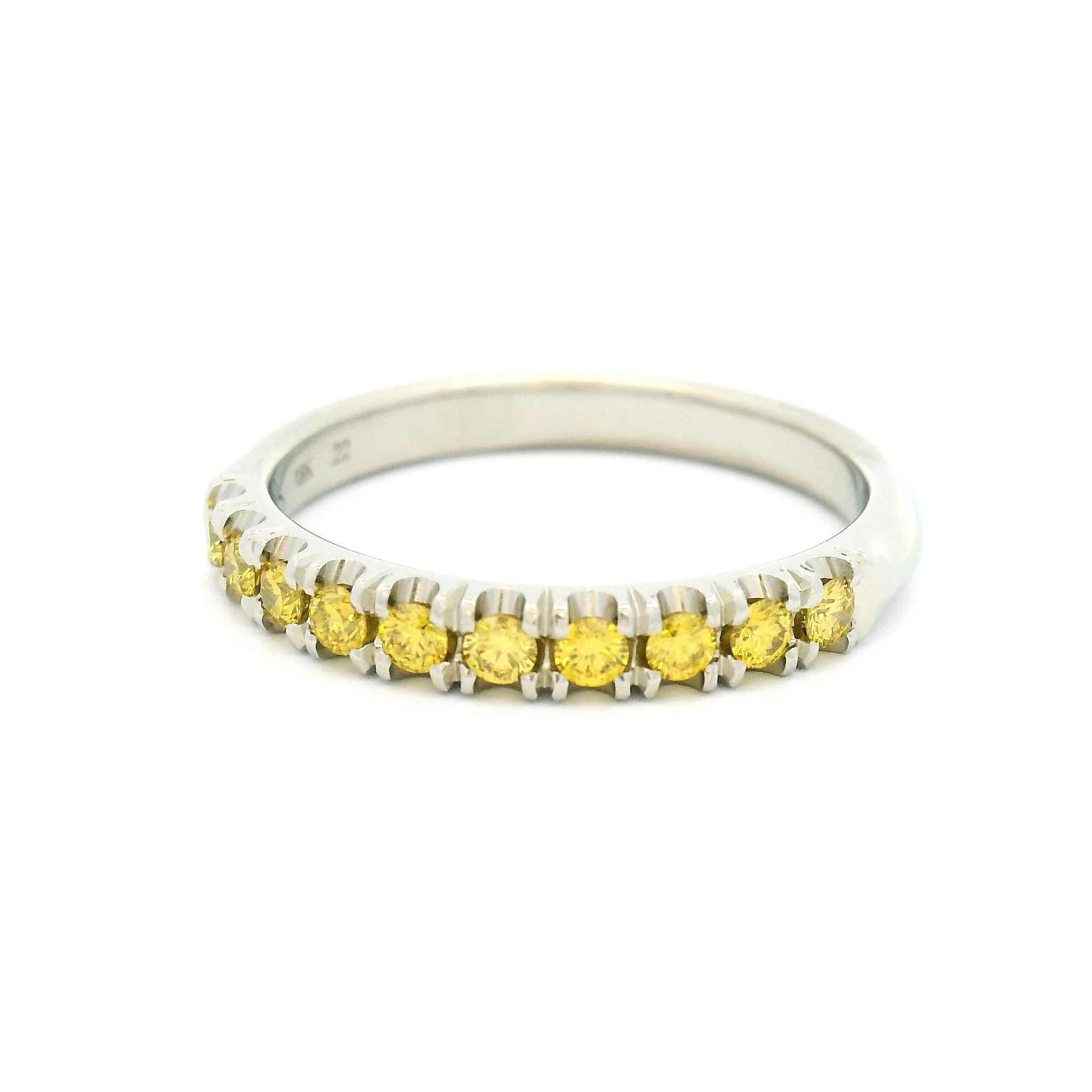 18k White Half Eternity Band with 0.22cts Enhanced Yellow Diamonds - Image 3