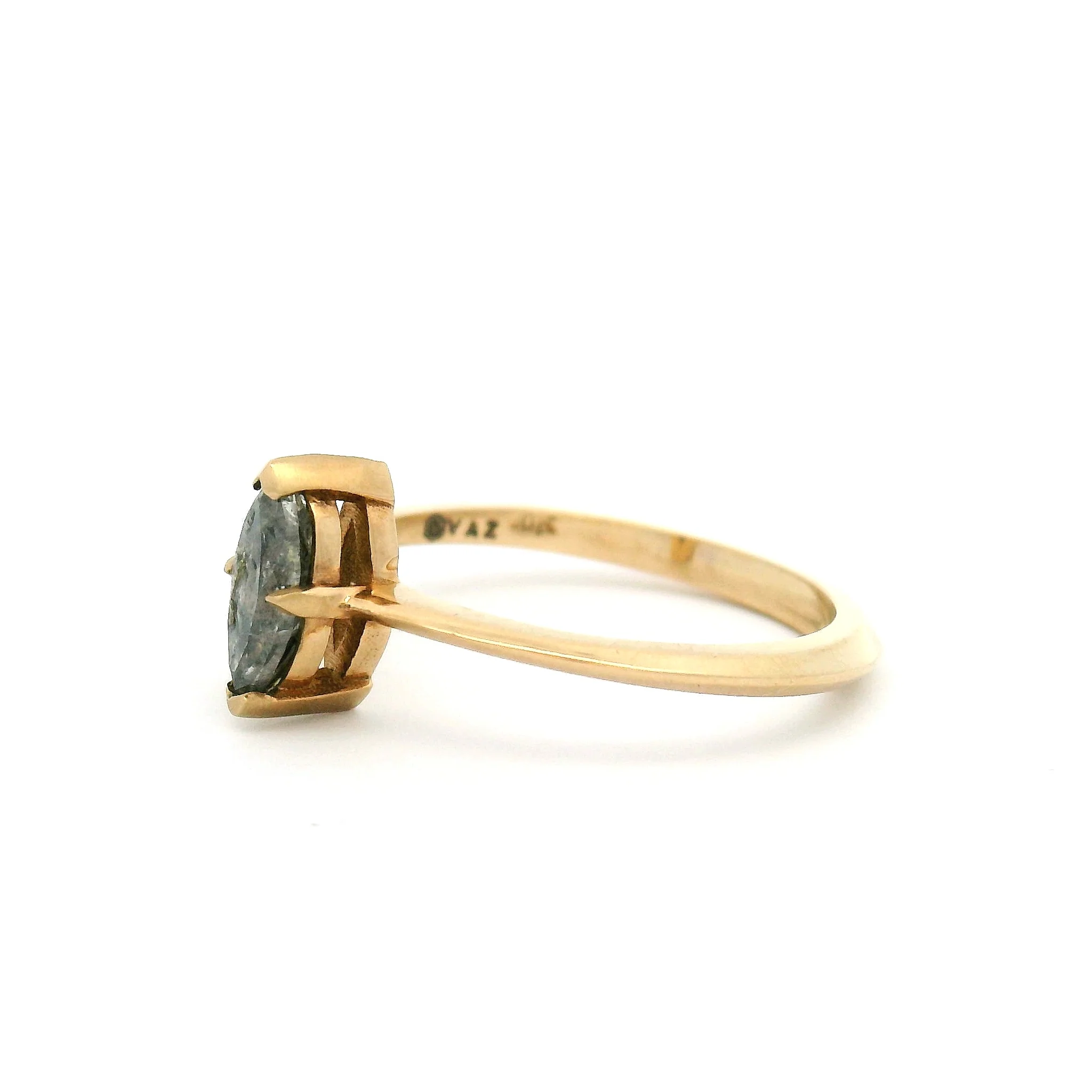 14k Yellow Solitaire with 0.44ct Salt & Pepper Marquise Diamond - Image 3