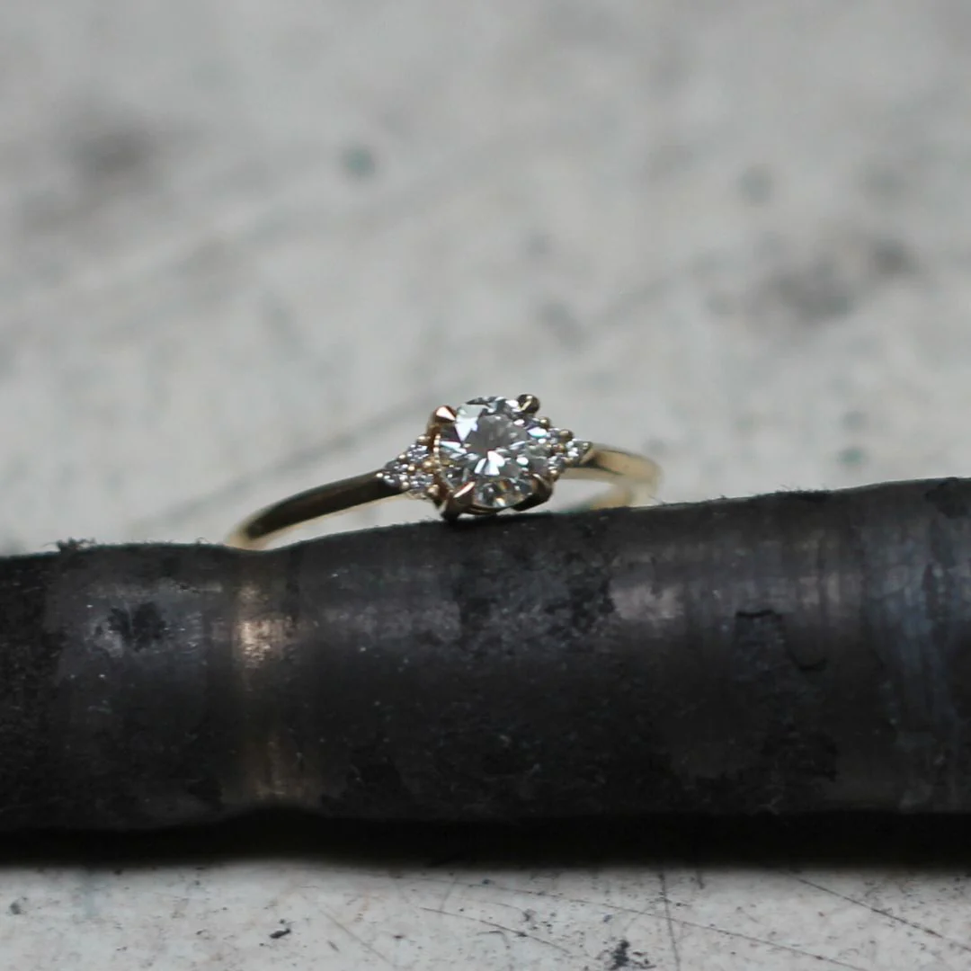 Jones - 10k Yellow Engagement Ring with 0.43ct Diamond and Accent Diamonds - Image 4