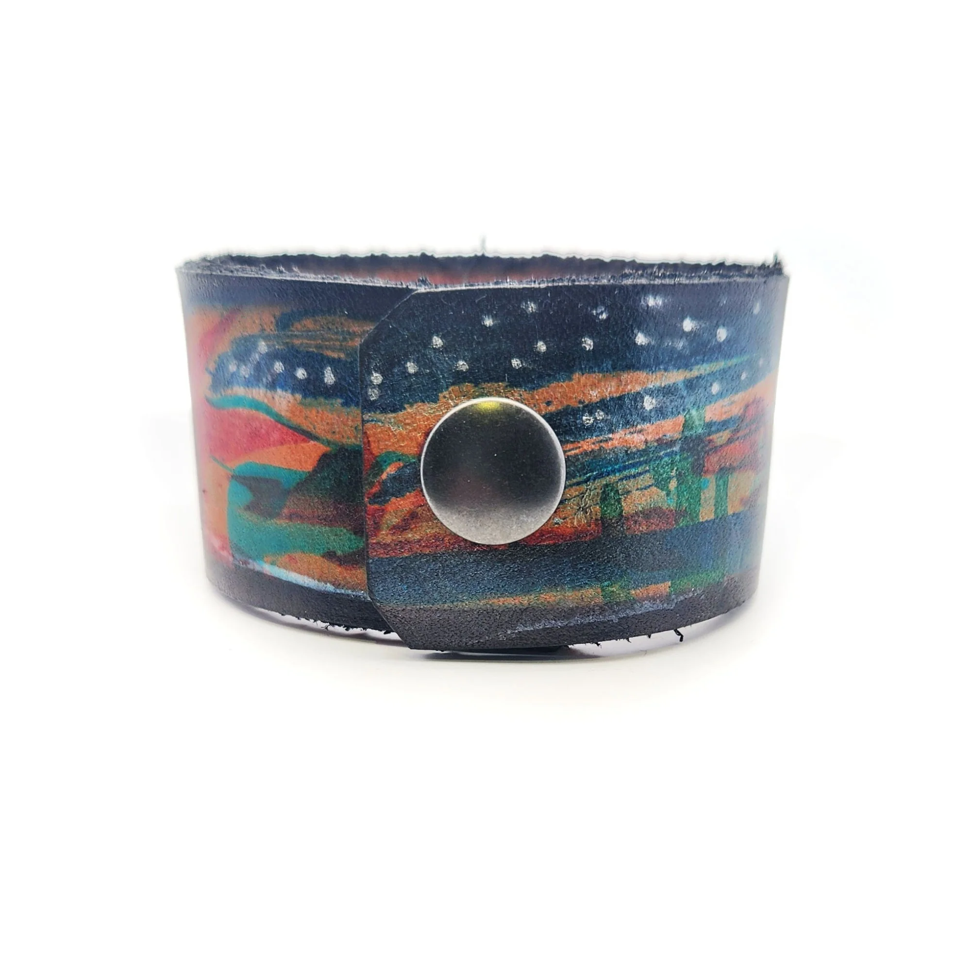 Wide Sunset Leather Bracelet - Image 3