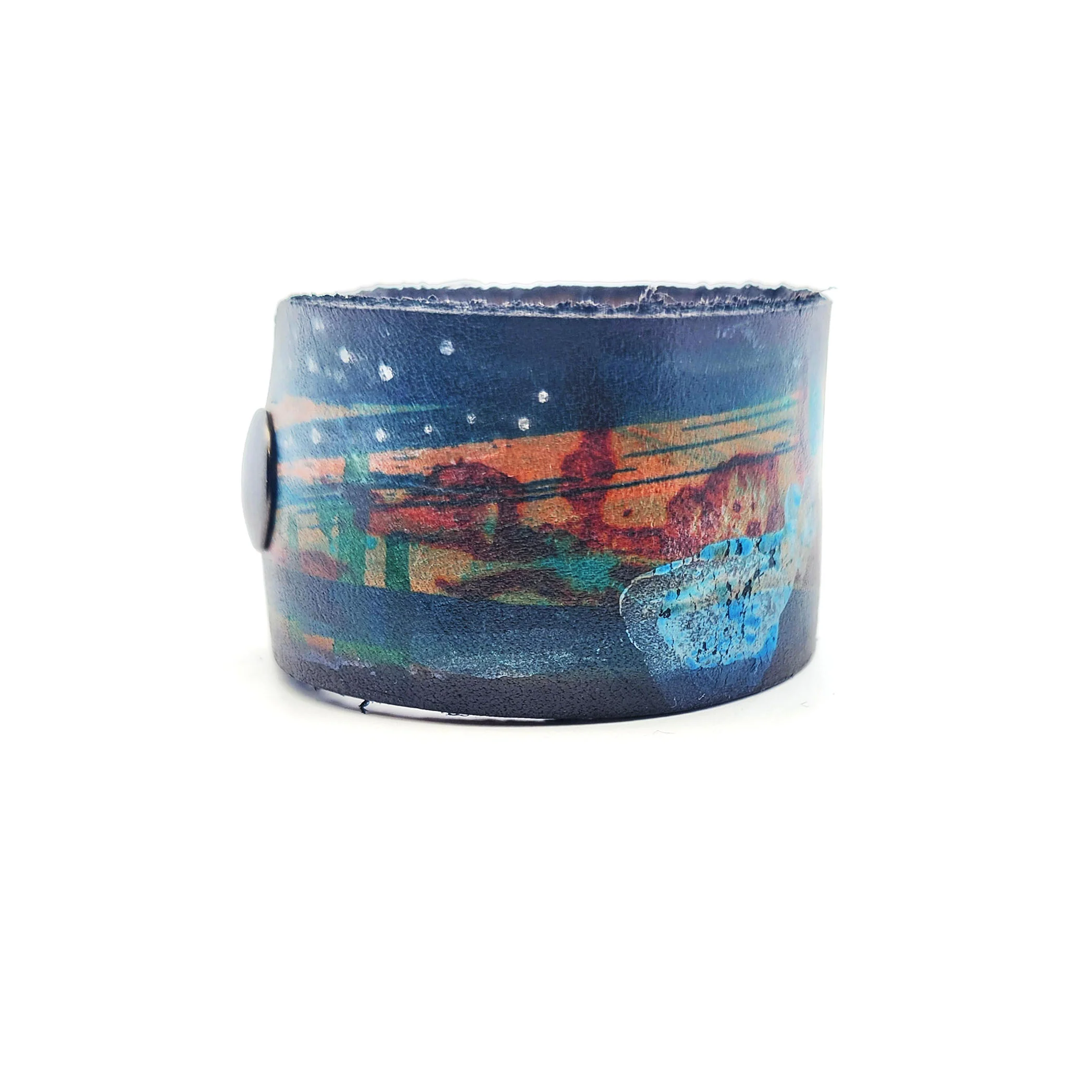 Wide Sunset Leather Bracelet - Image 4