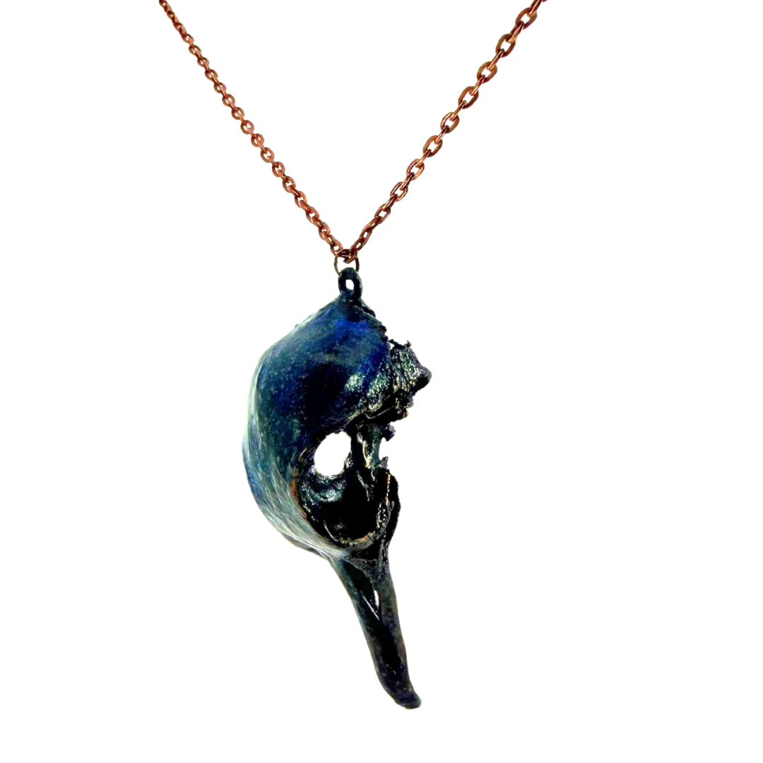 Wood Dove Skull Necklace - Image 2