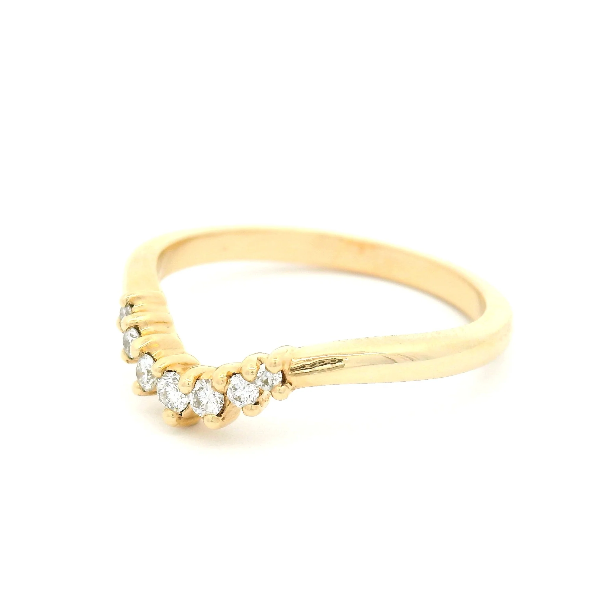 14k Yellow Contour Band with 0.12cts Natural Round Brilliant-Cut Diamonds - Image 2