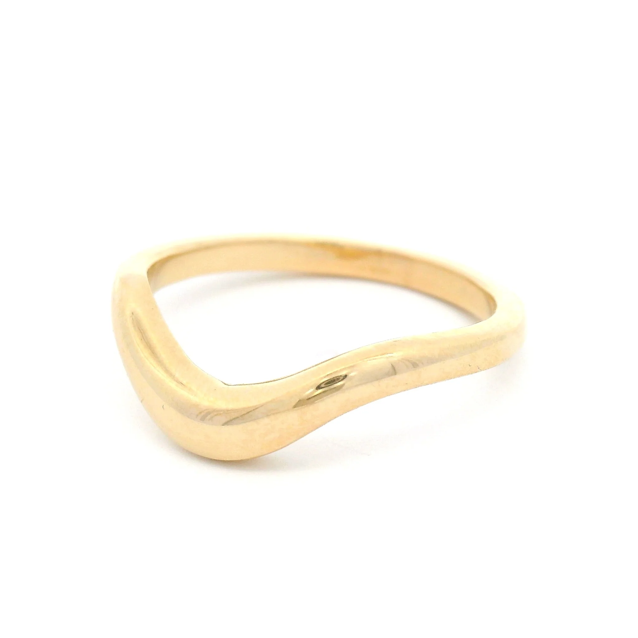 14k Yellow Soft-Domed Contoured Wedding Band - Image 2