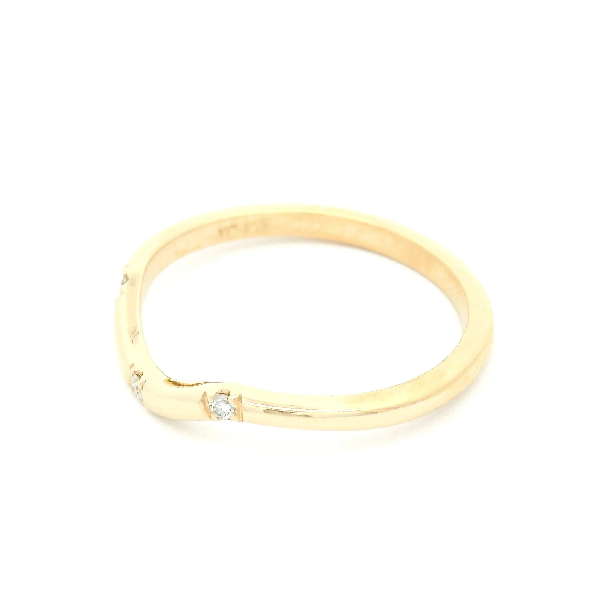 14k Yellow Contour Band with 0.045cts Natural Round Brilliant-Cut Diamonds - Image 3