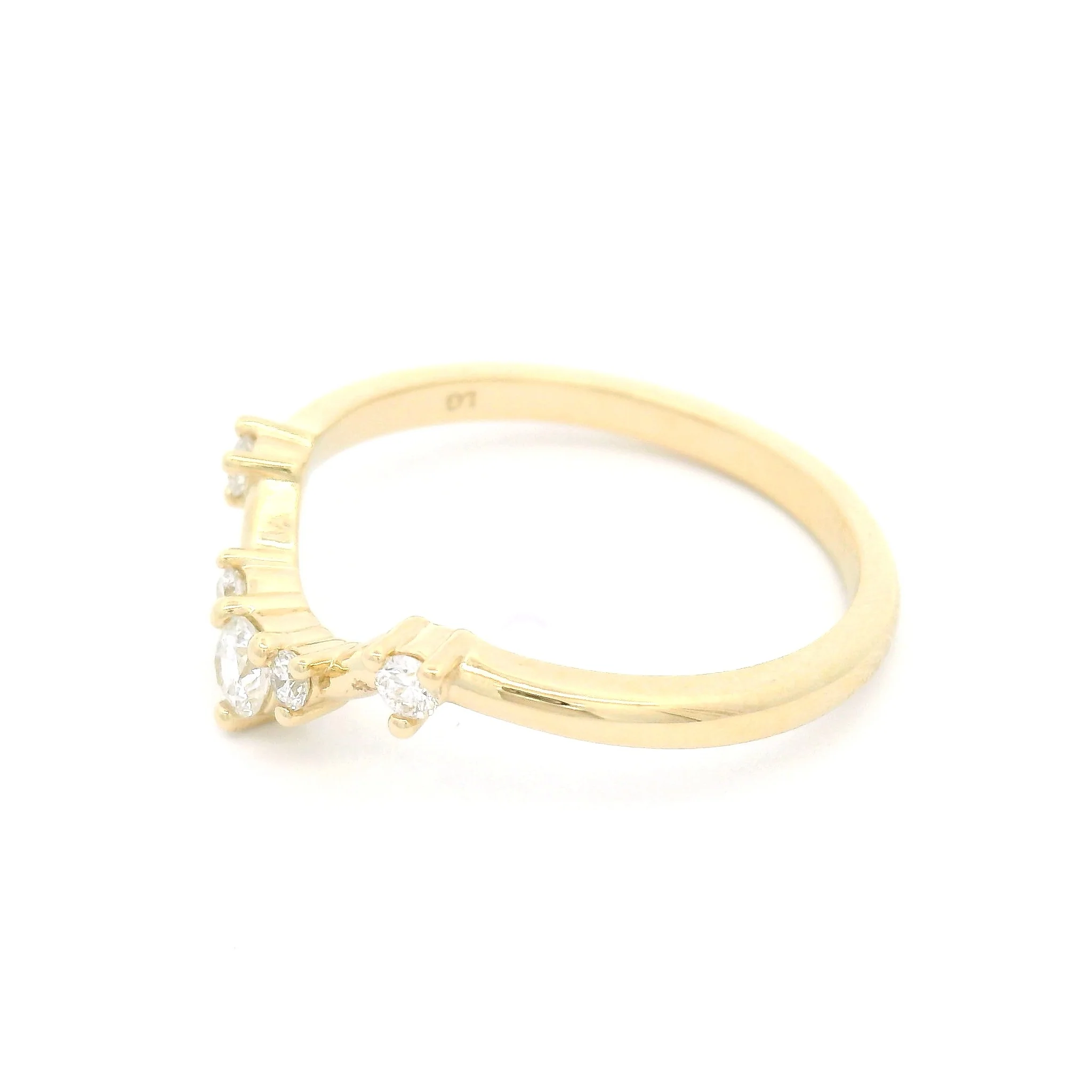 14k Yellow Contour Band with 0.25cts Lab-Grown Diamonds - Image 3