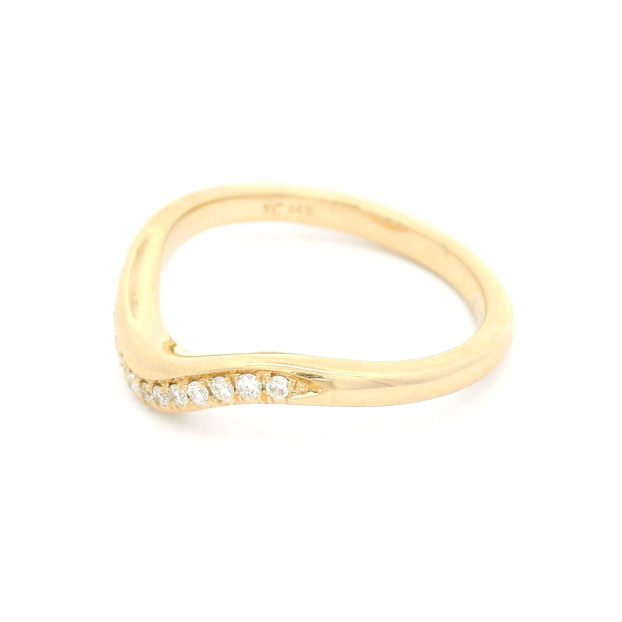 14k Yellow Contour Band with 0.15cts Natural Round Brilliant-Cut Diamonds - Image 3