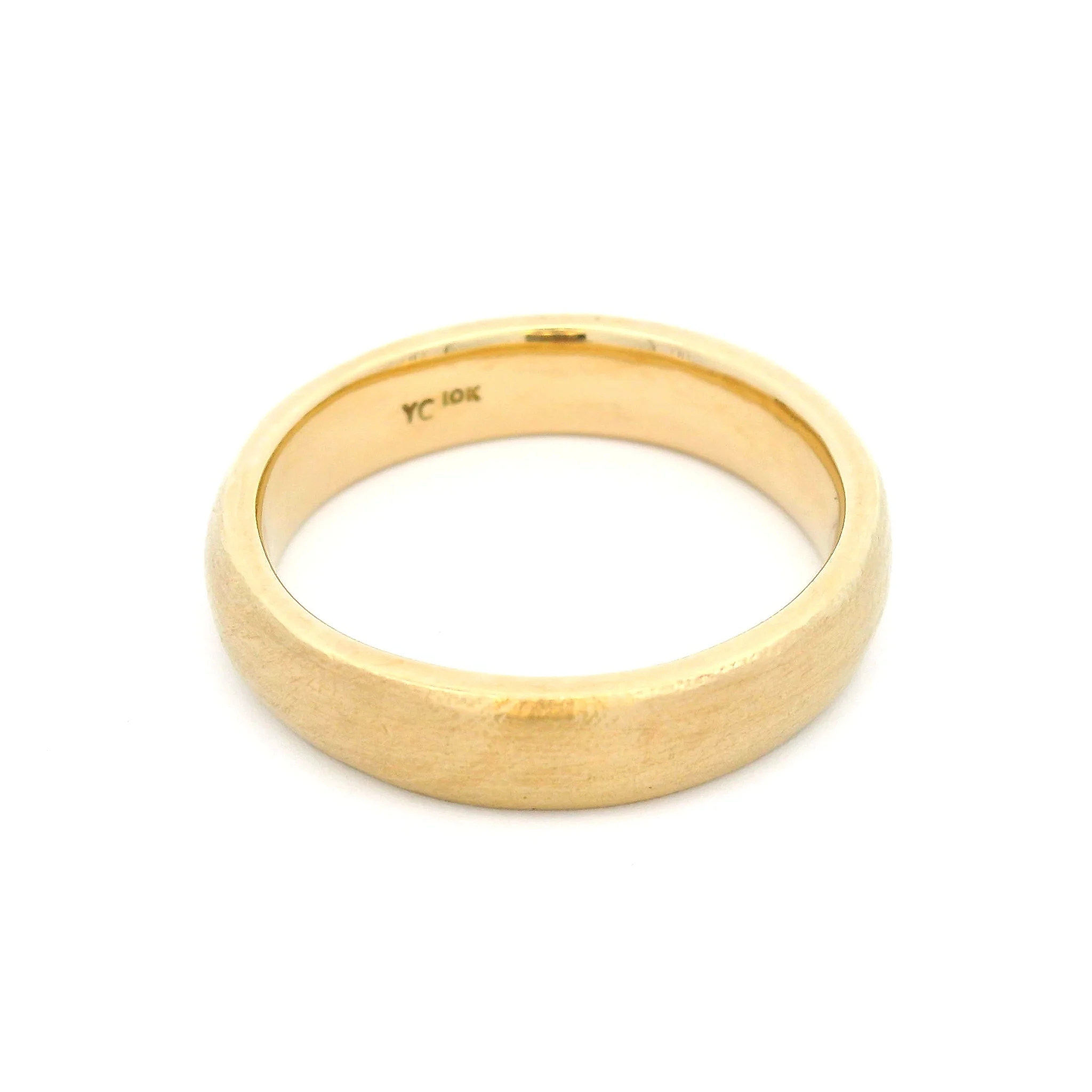 10k Yellow 4.75mm Wide Textured Wedding Band - Image 3