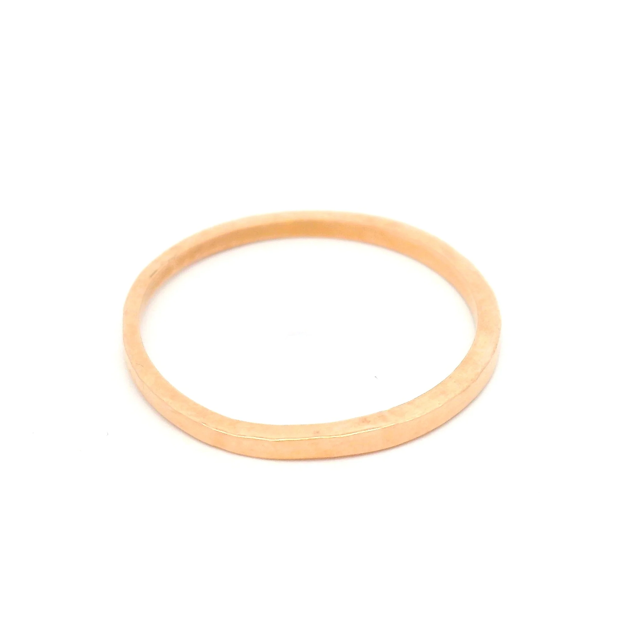 14k Rose 1.5mm Wide Hammered Wedding Band - Image 3