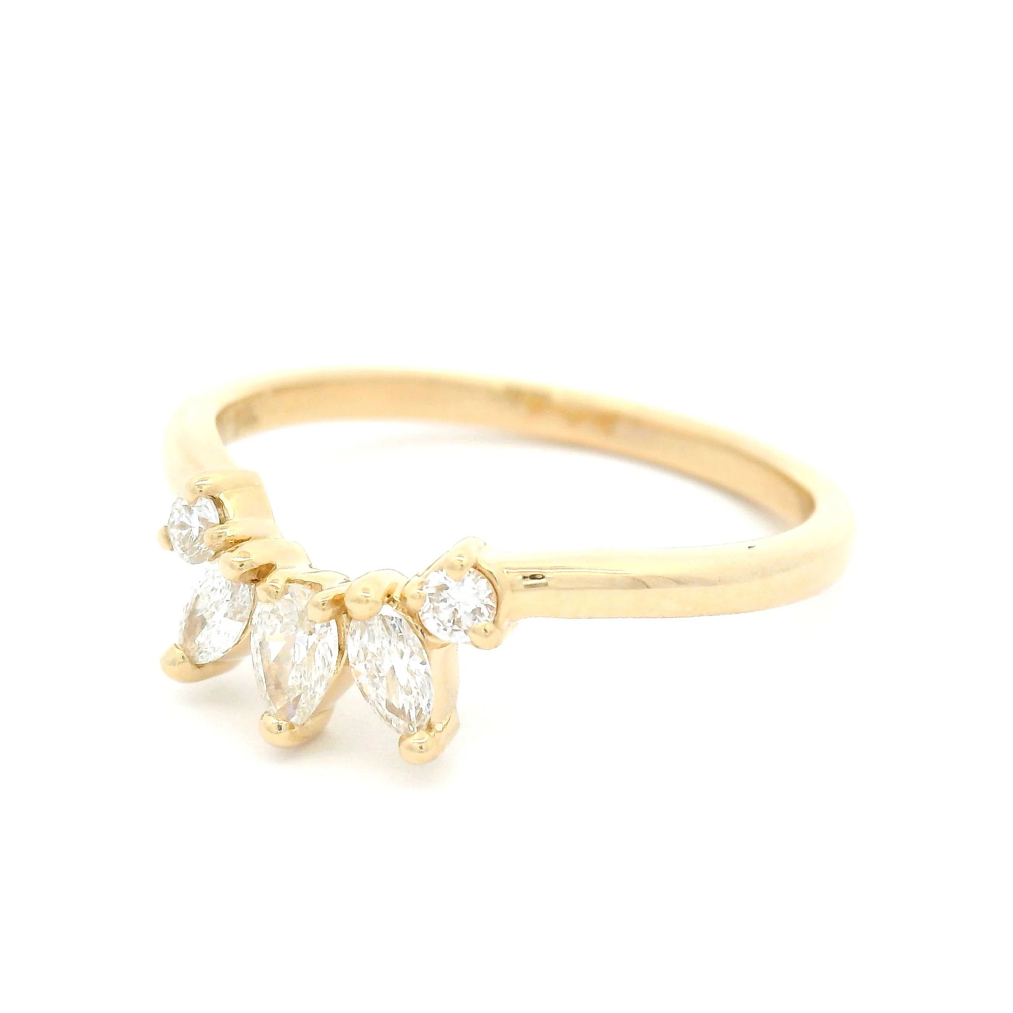 14k Yellow Contour Band with 0.28cts Lab-Grown Diamonds - Image 2