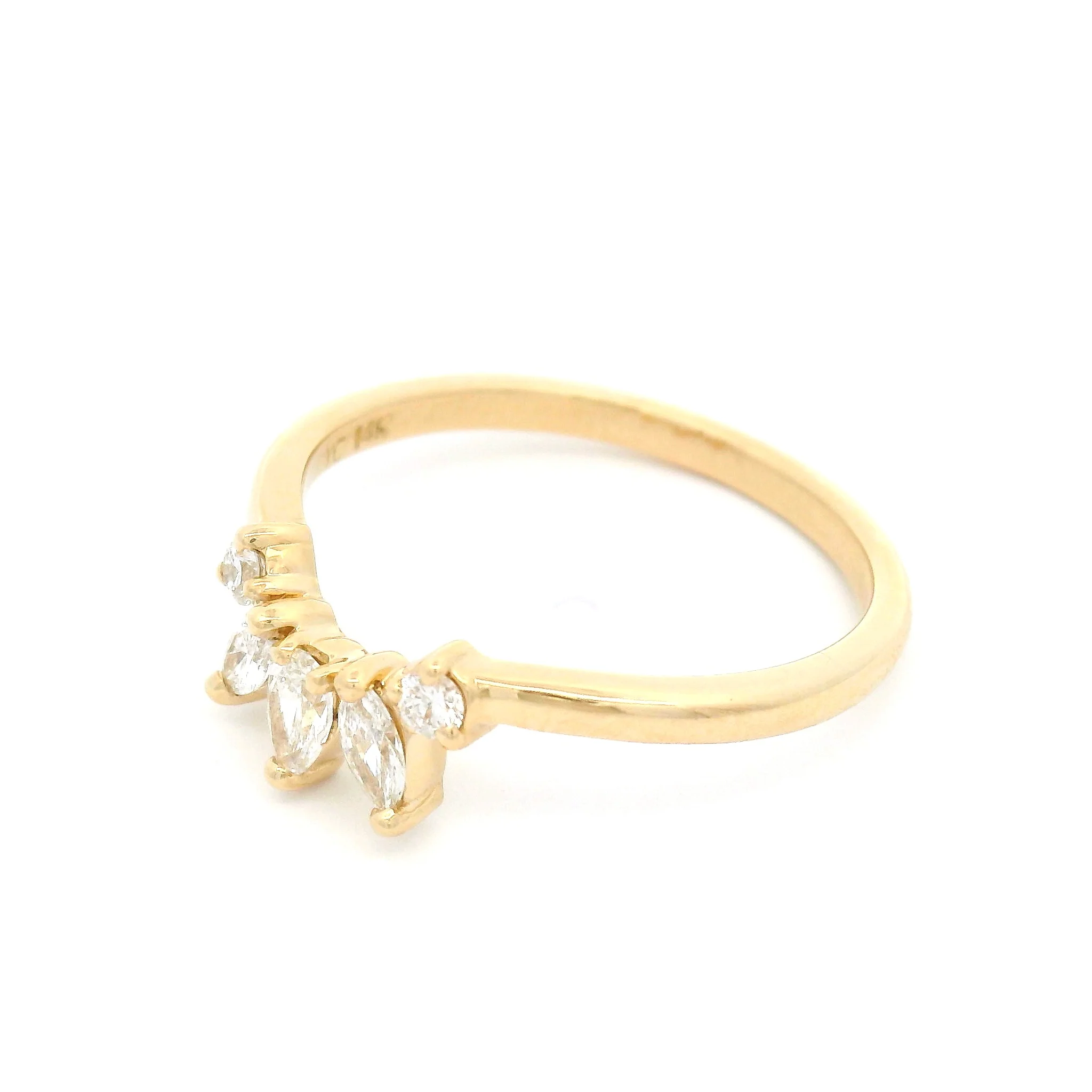 14k Yellow Contour Band with 0.28cts Lab-Grown Diamonds - Image 3