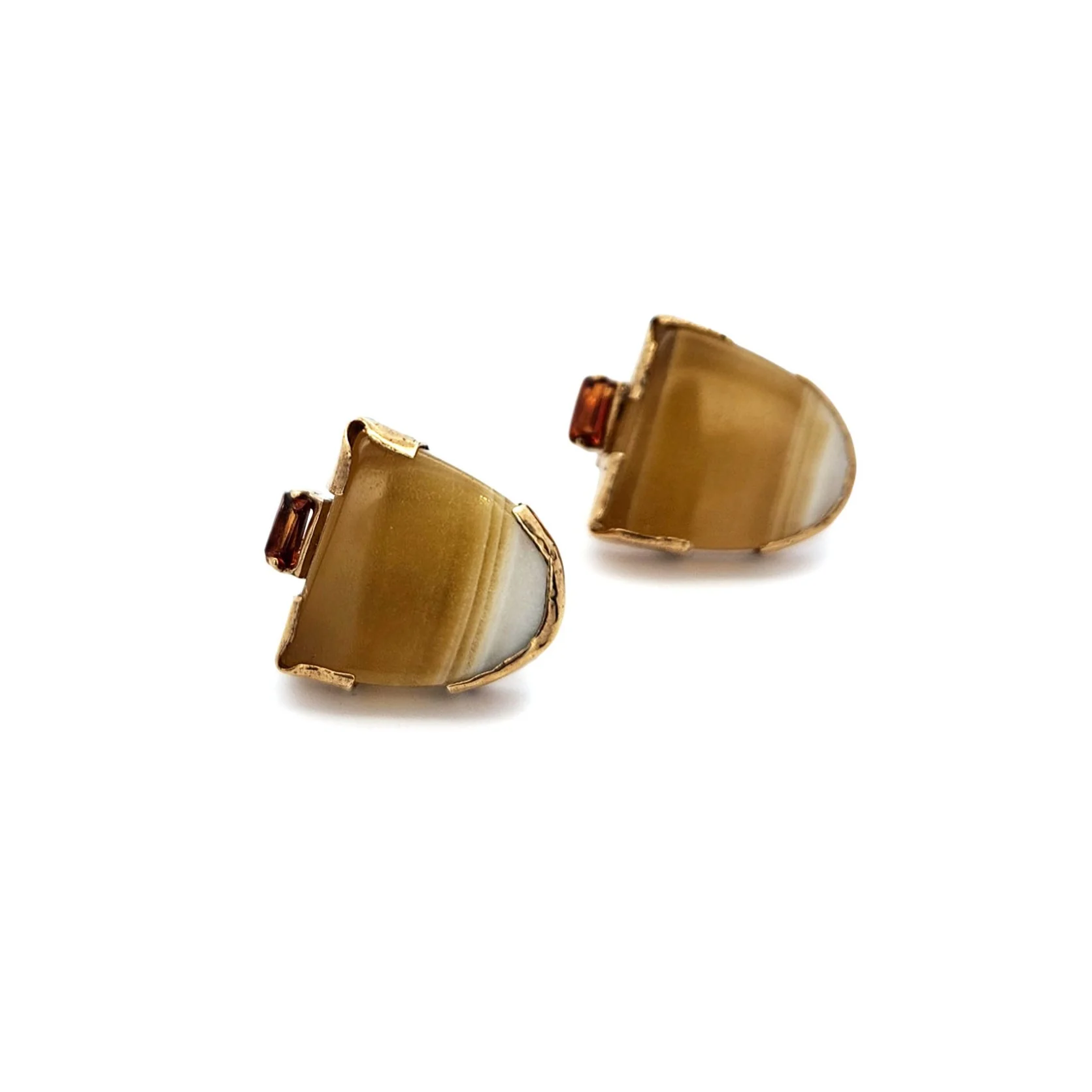 Yellow Calcite & Madeira Citrine Studs - Image 2