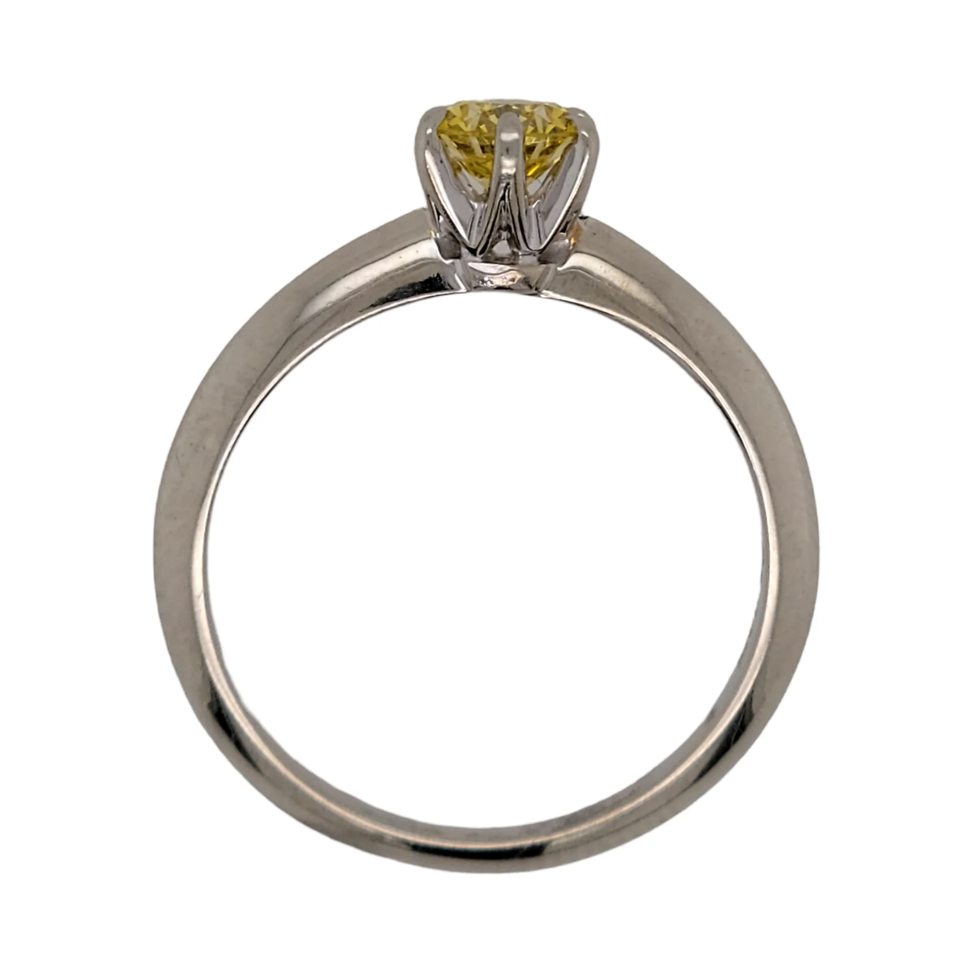 14k White Solitaire with 0.50ct Yellow Diamond - Image 6