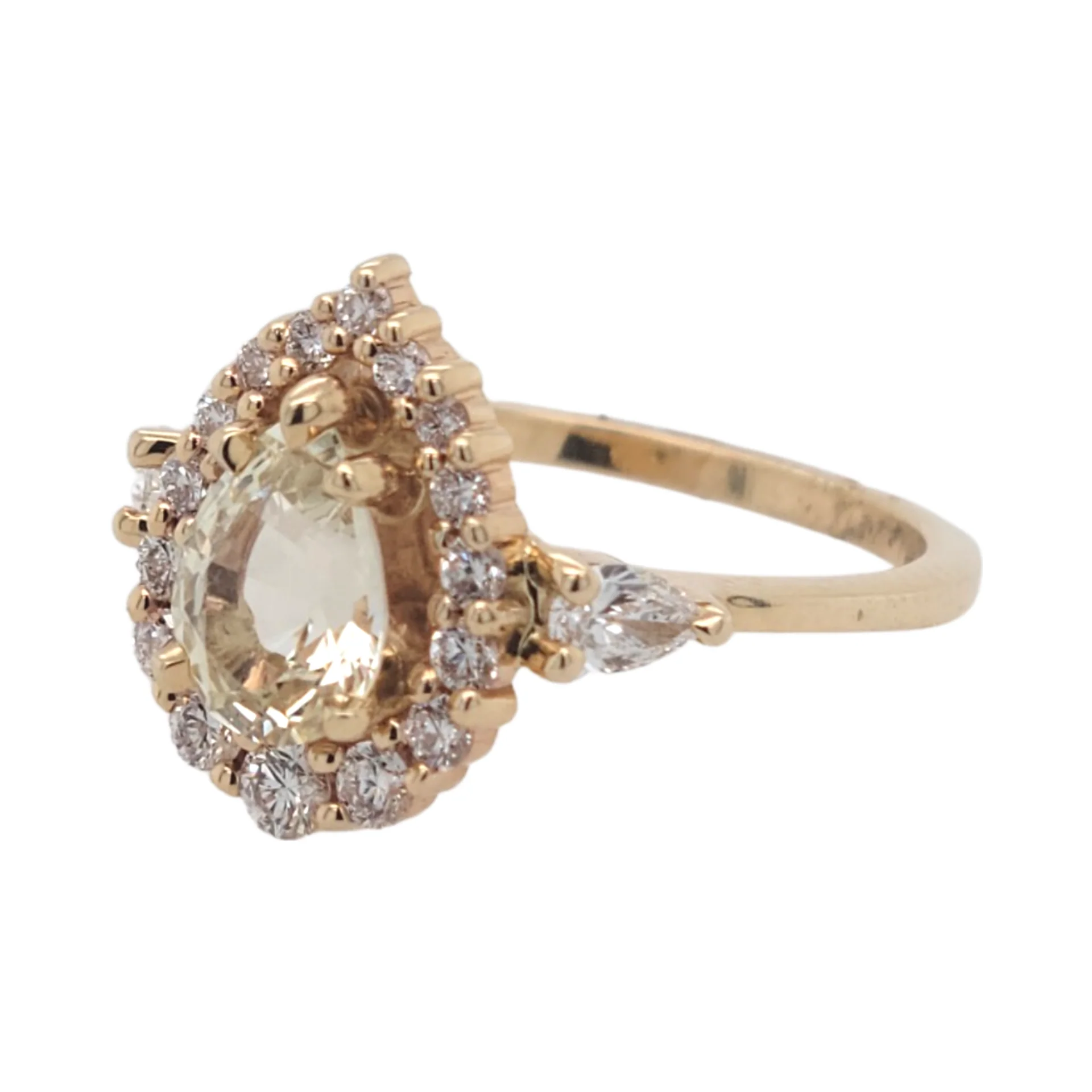 Yellow Pear Sapphire Ring - Image 2