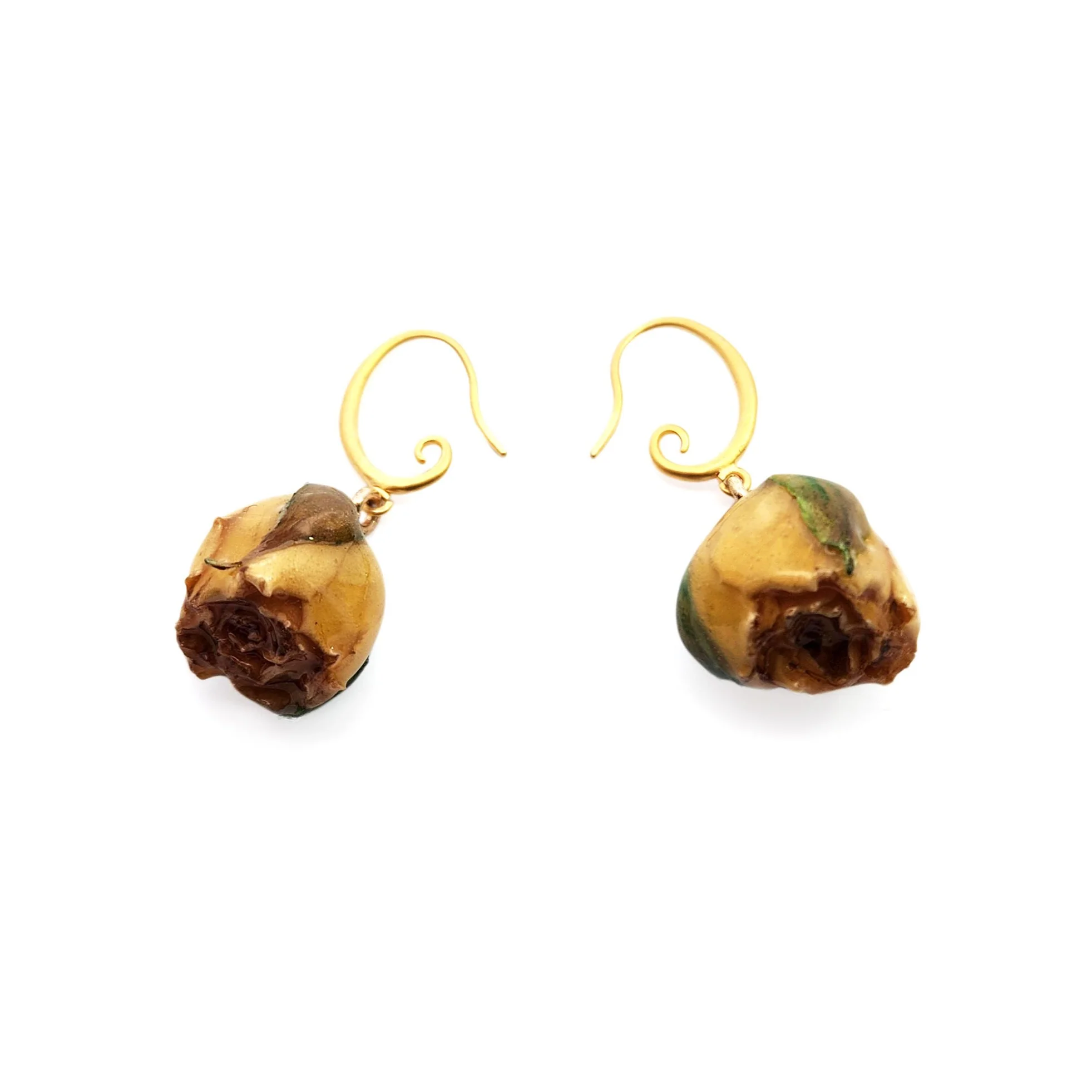 Yellow Rose Drop Earrings - Image 2